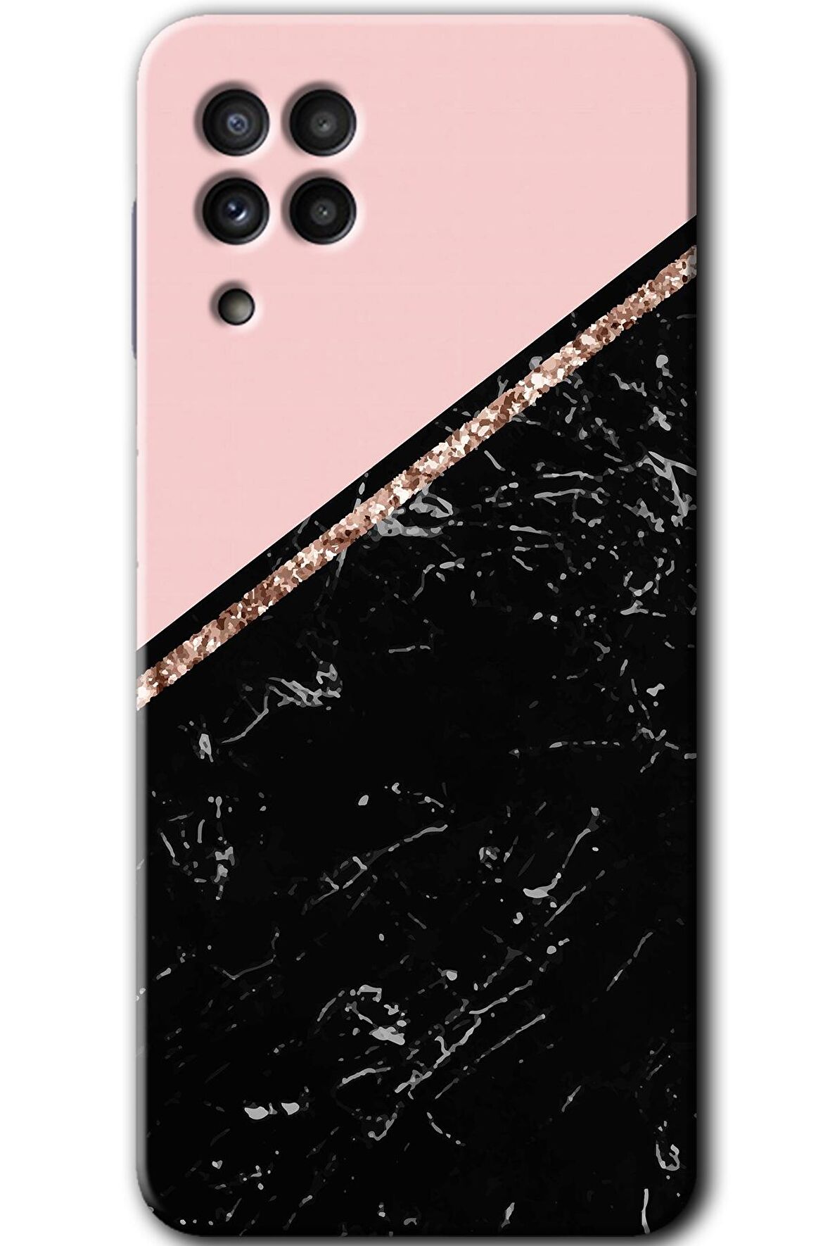 Galaxy M32 Kılıf HD Desen Baskılı Arka Kapak - Yarım Mermer 