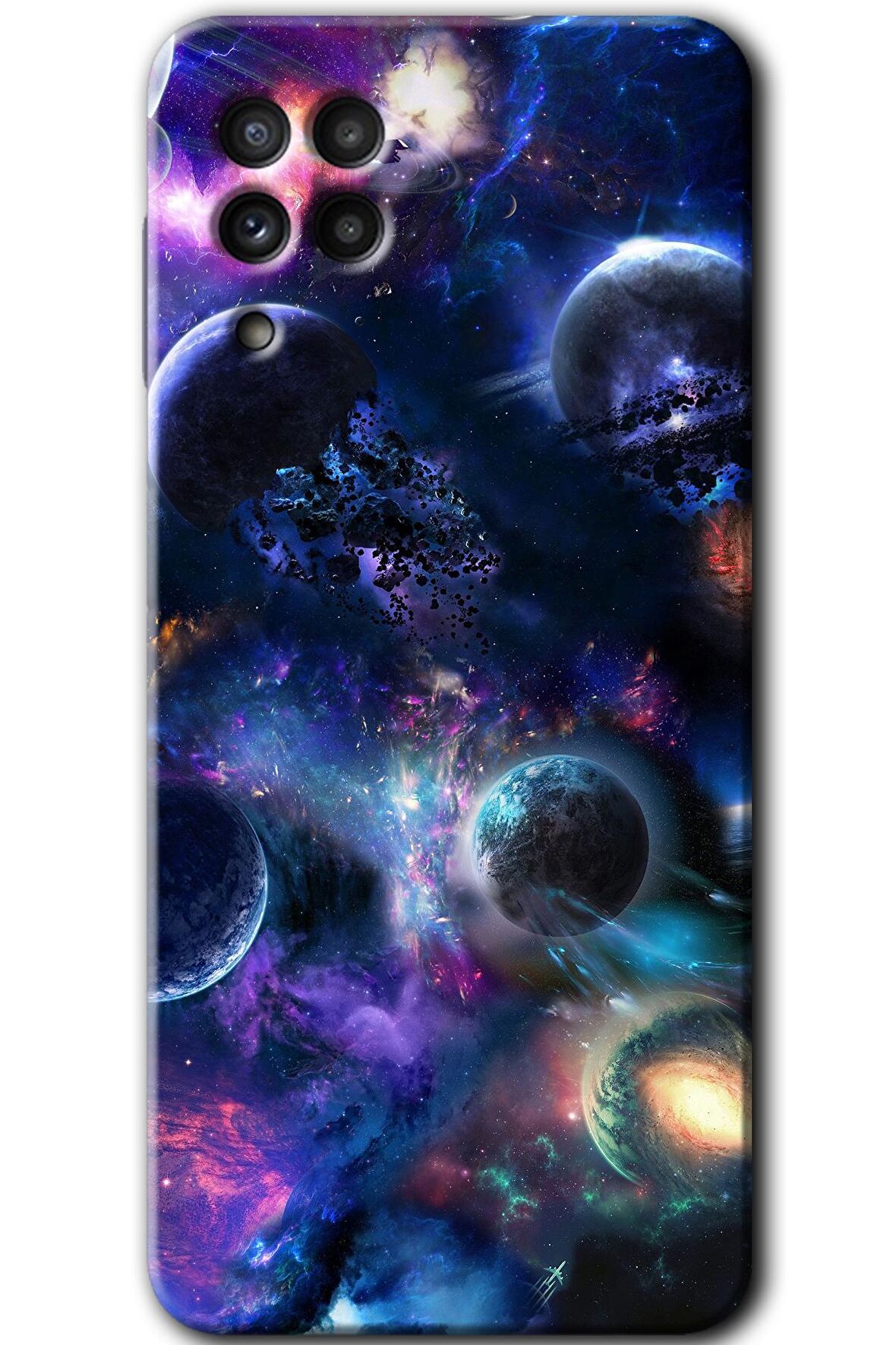 Galaxy M32 Kılıf HD Desen Baskılı Arka Kapak - Gezegen Karışımı 