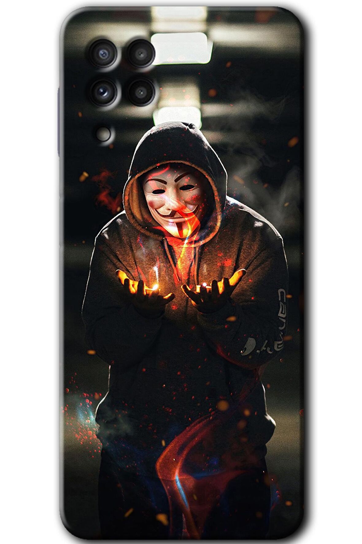 Galaxy M32 Kılıf HD Desen Baskılı Arka Kapak - V for Fire 