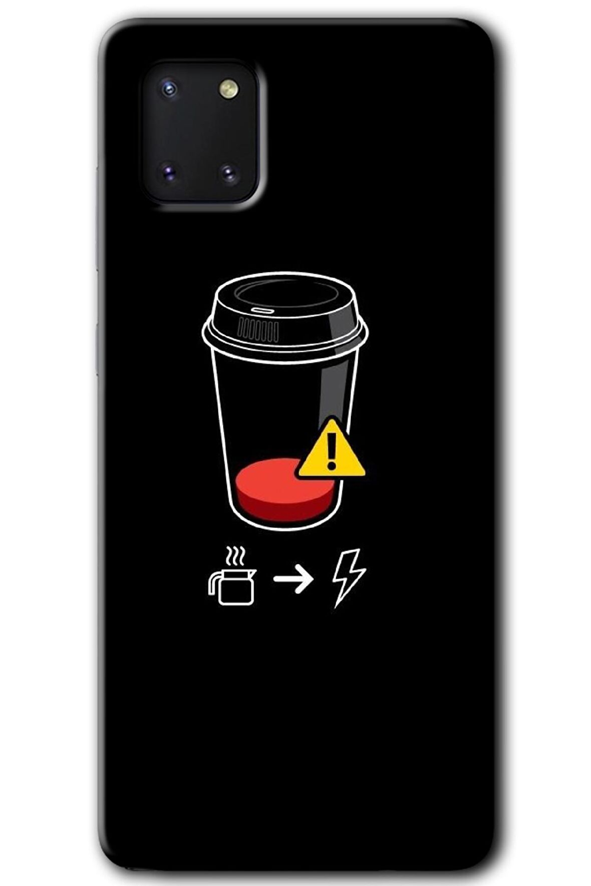 Galaxy Note 10 Lite Kılıf HD Desen Baskılı Arka Kapak - Coffee Battery 