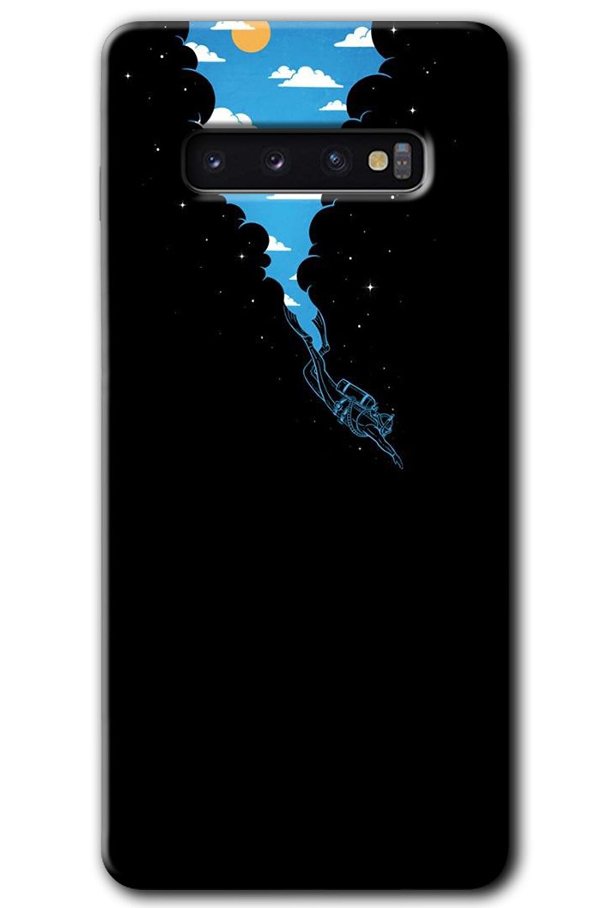 Galaxy S10 Kılıf HD Desen Baskılı Arka Kapak - Derinlere Yolculuk 