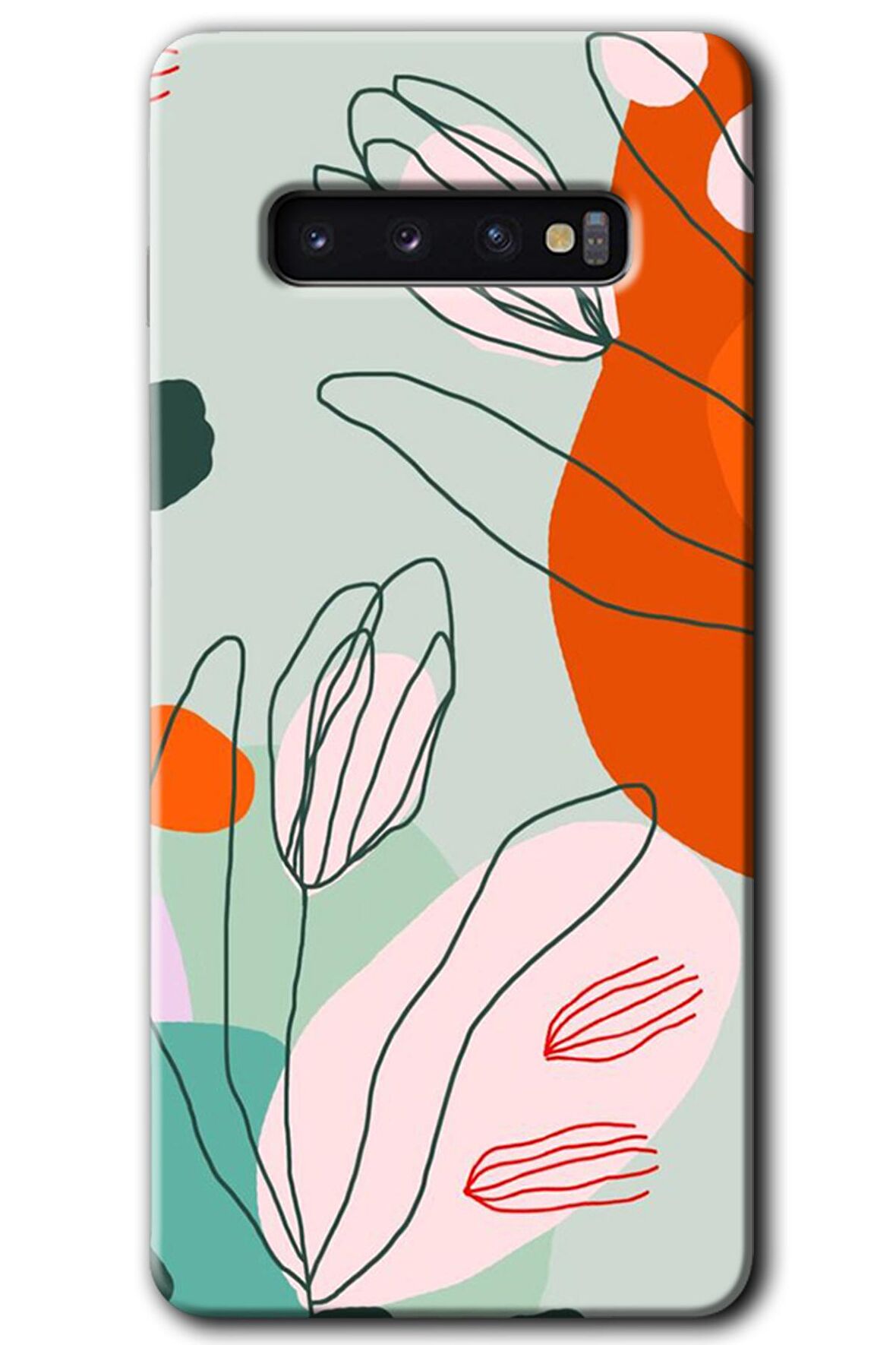Galaxy S10 Kılıf HD Desen Baskılı Arka Kapak - Vektör Çiçekler 