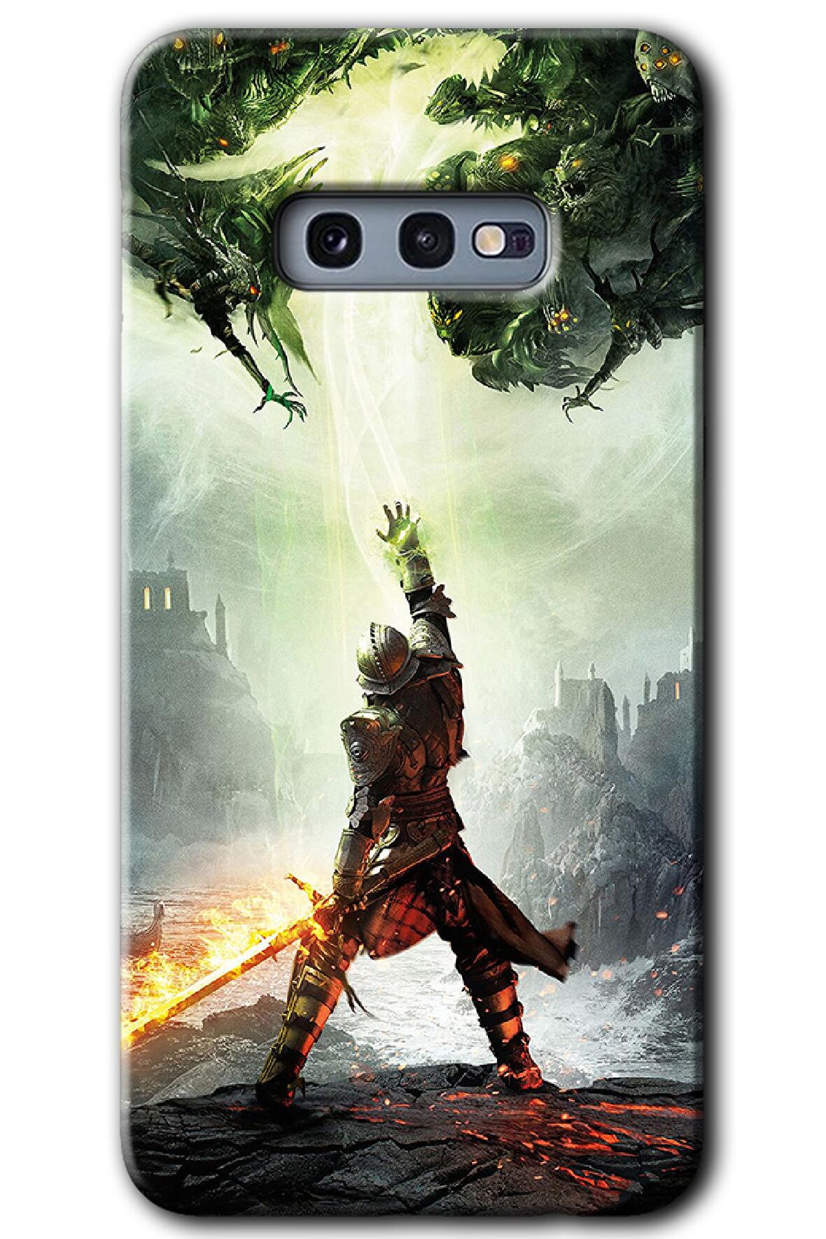 Galaxy S10e Kılıf HD Desen Baskılı Arka Kapak - Dragon Hunter 