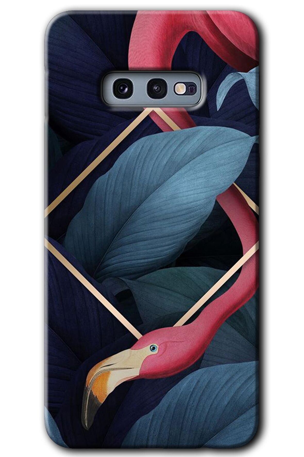 Galaxy S10e Kılıf HD Desen Baskılı Arka Kapak - Flamingo Yaprak 