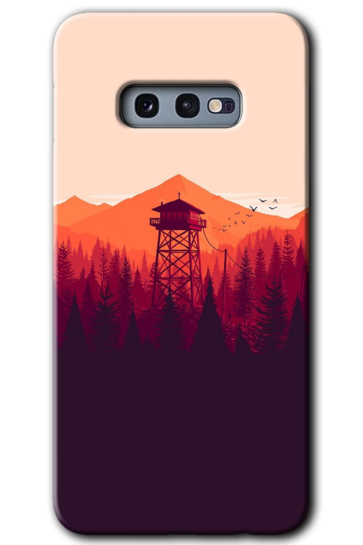 Galaxy S10e Kılıf HD Desen Baskılı Arka Kapak - Gözlem Kulesi 