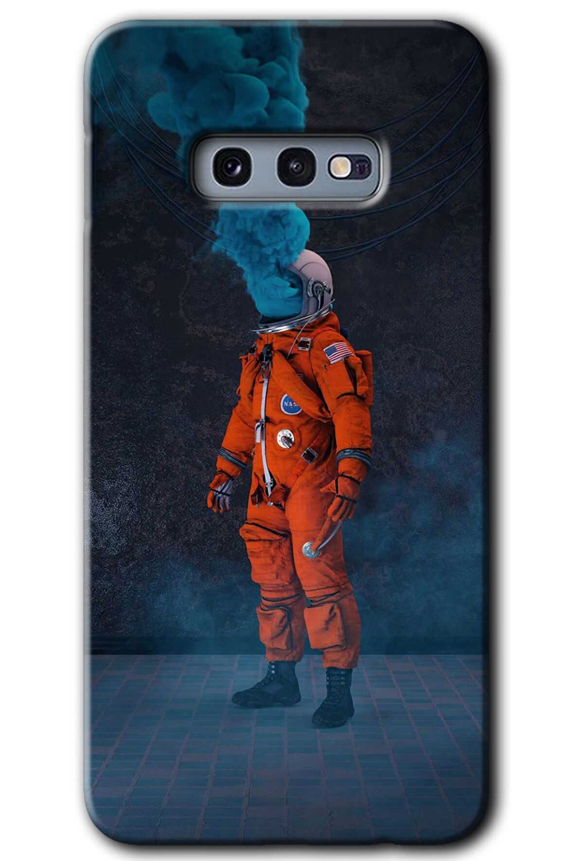 Galaxy S10e Kılıf HD Desen Baskılı Arka Kapak - Smoke Astronot 