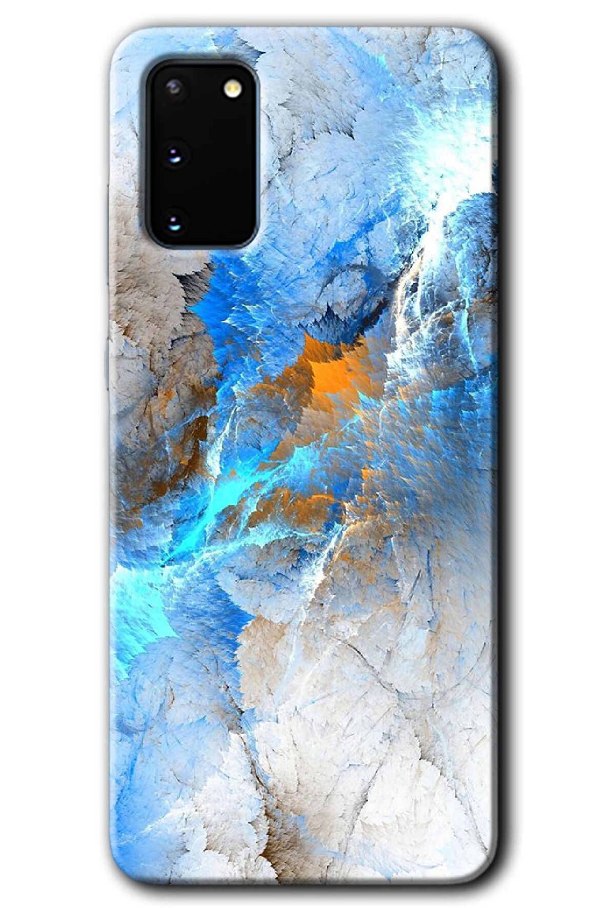 Galaxy S20 Kılıf HD Desen Baskılı Arka Kapak - Mavi Buzul 