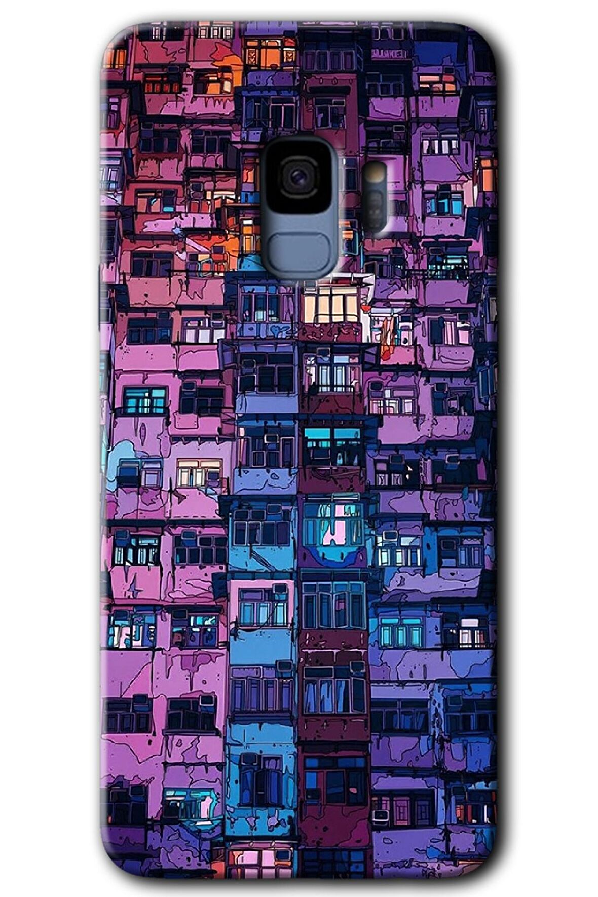 Galaxy S9 Kılıf HD Desen Baskılı Arka Kapak - Şehir Görünümü 