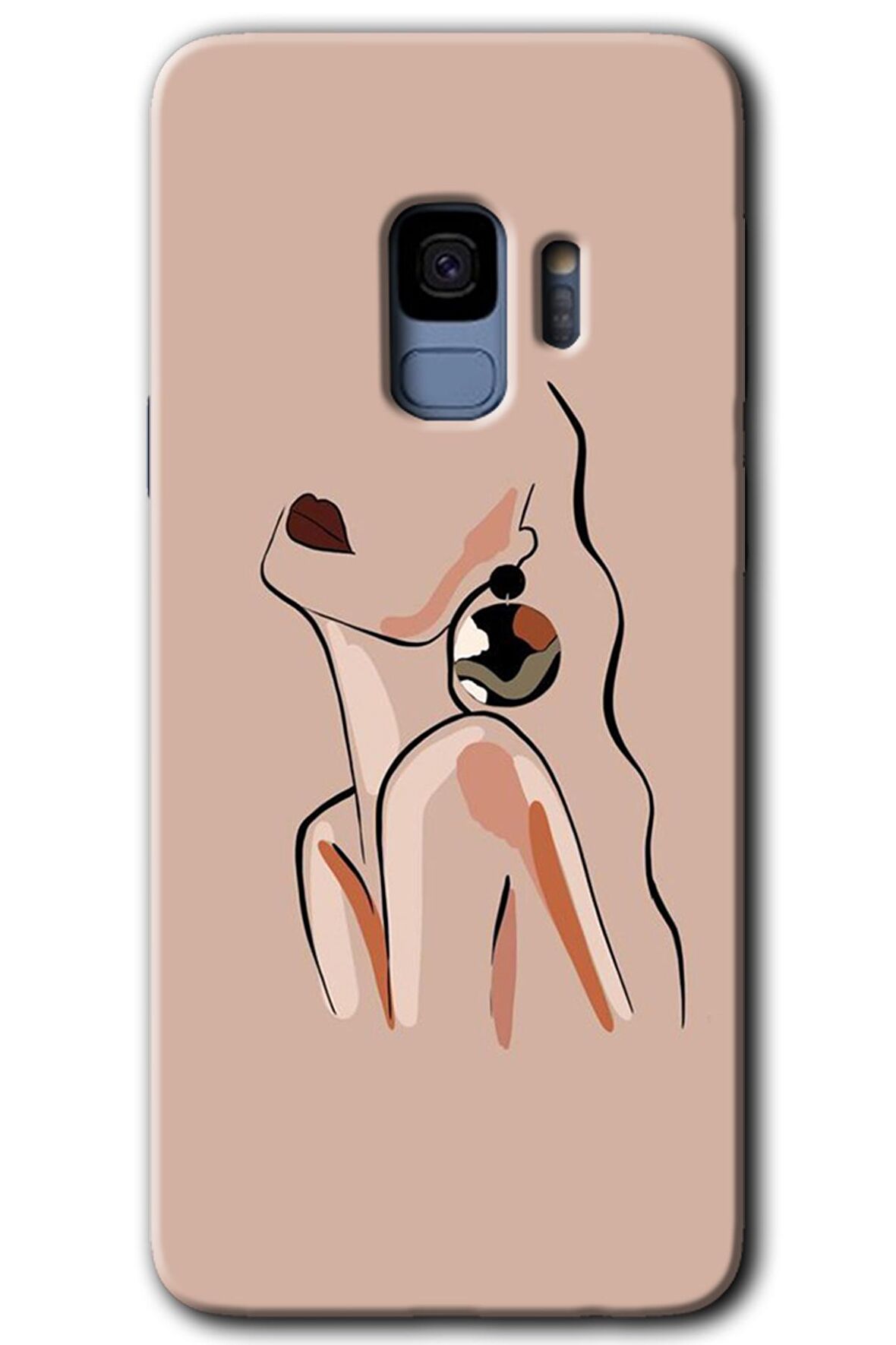Galaxy S9 Kılıf HD Desen Baskılı Arka Kapak - Çizim Silüet 