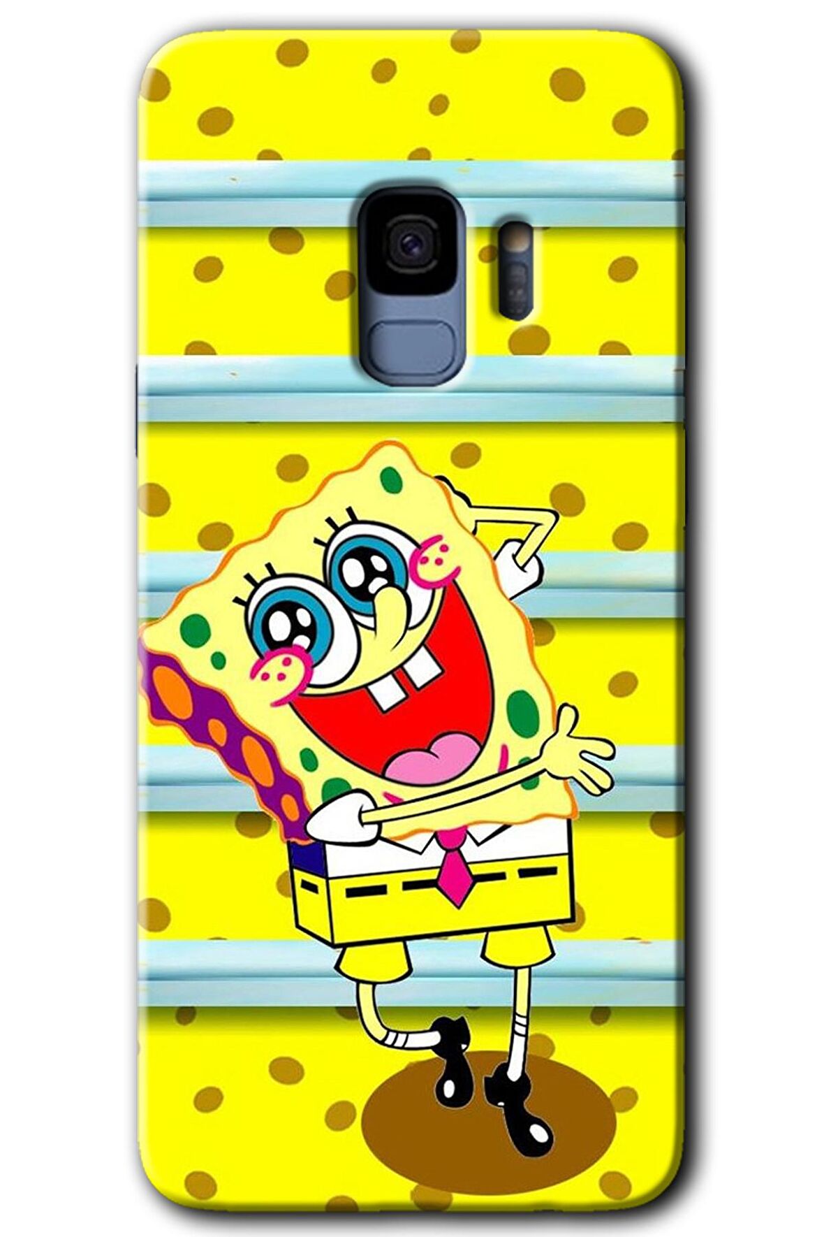 Galaxy S9 Kılıf HD Desen Baskılı Arka Kapak - Aşık Sünger Bob 