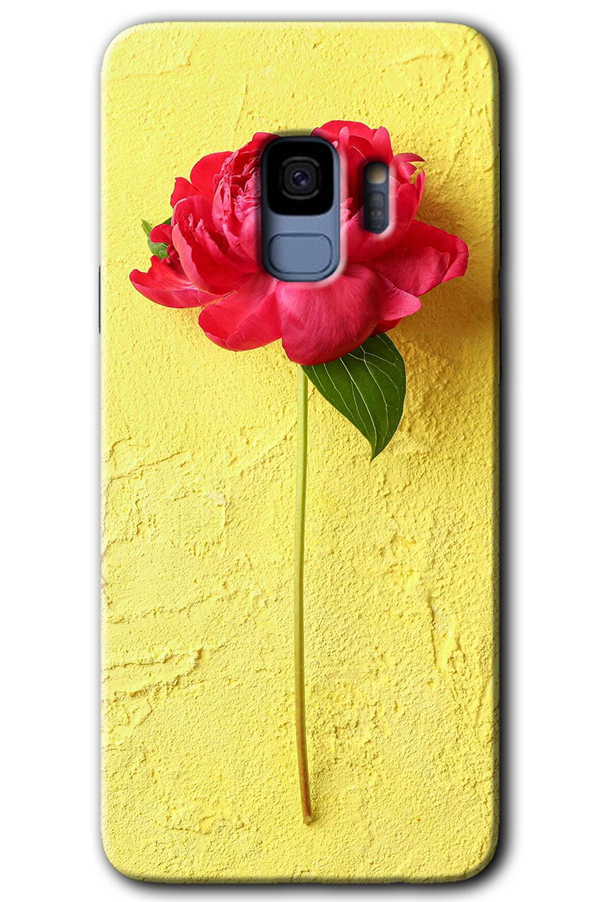 Galaxy S9 Kılıf HD Desen Baskılı Arka Kapak - Kırmızı Gül 