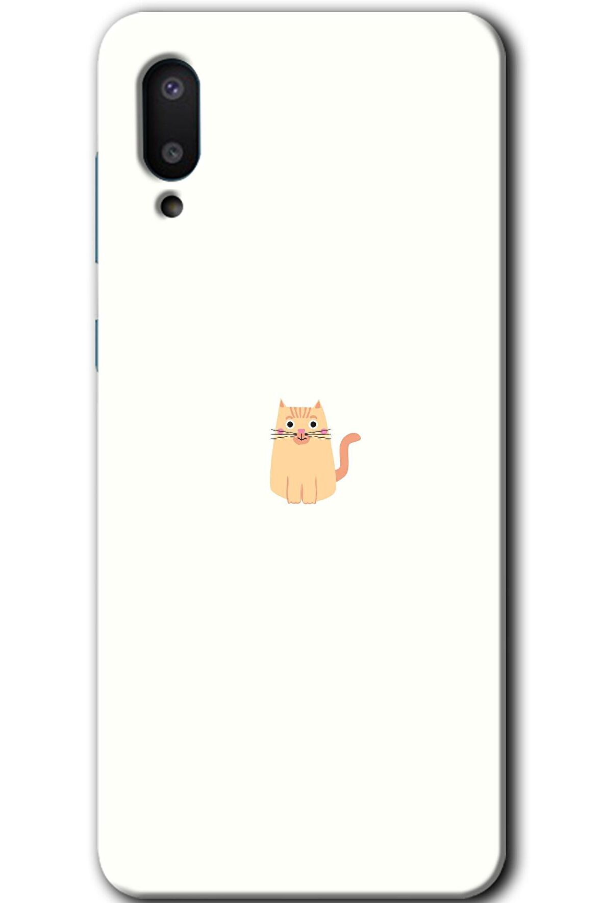 Galaxy A02 Kılıf HD Desen Baskılı Arka Kapak - Cat Minimalism 