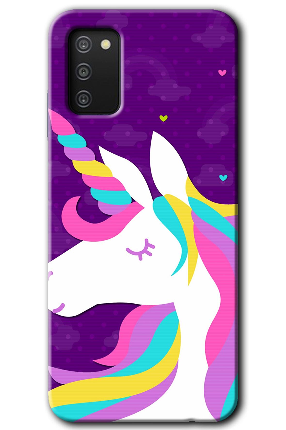 Galaxy A02s Kılıf HD Desen Baskılı Arka Kapak - Unicorn Sleep 