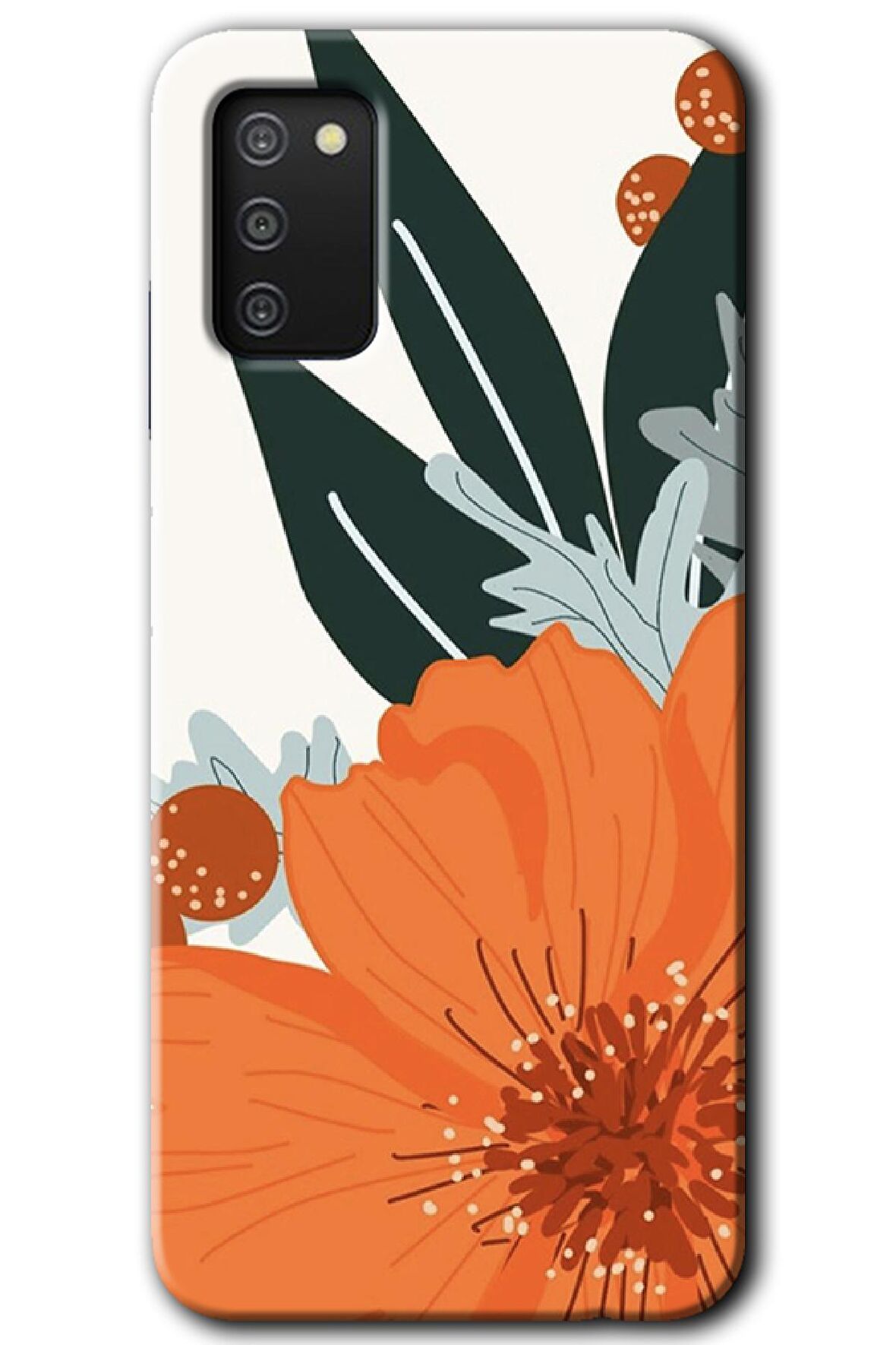Galaxy A02s Kılıf HD Desen Baskılı Arka Kapak - Portakal Çiçeği 