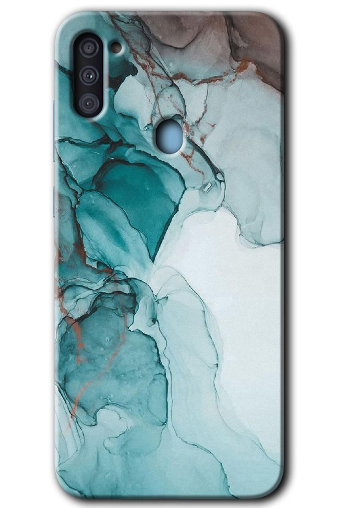 Galaxy A11 Kılıf HD Desen Baskılı Arka Kapak - Buzul Mermer 