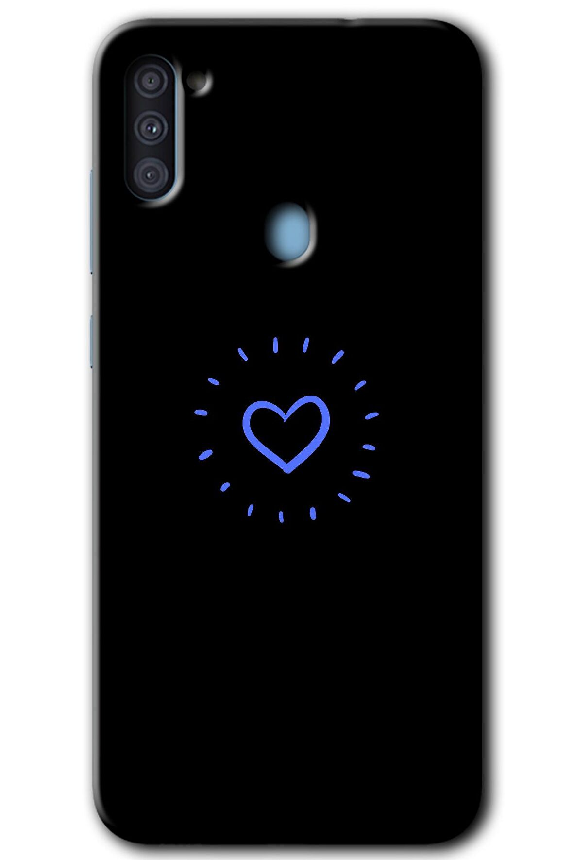 Galaxy A11 Kılıf HD Desen Baskılı Arka Kapak - Heart Strokes 