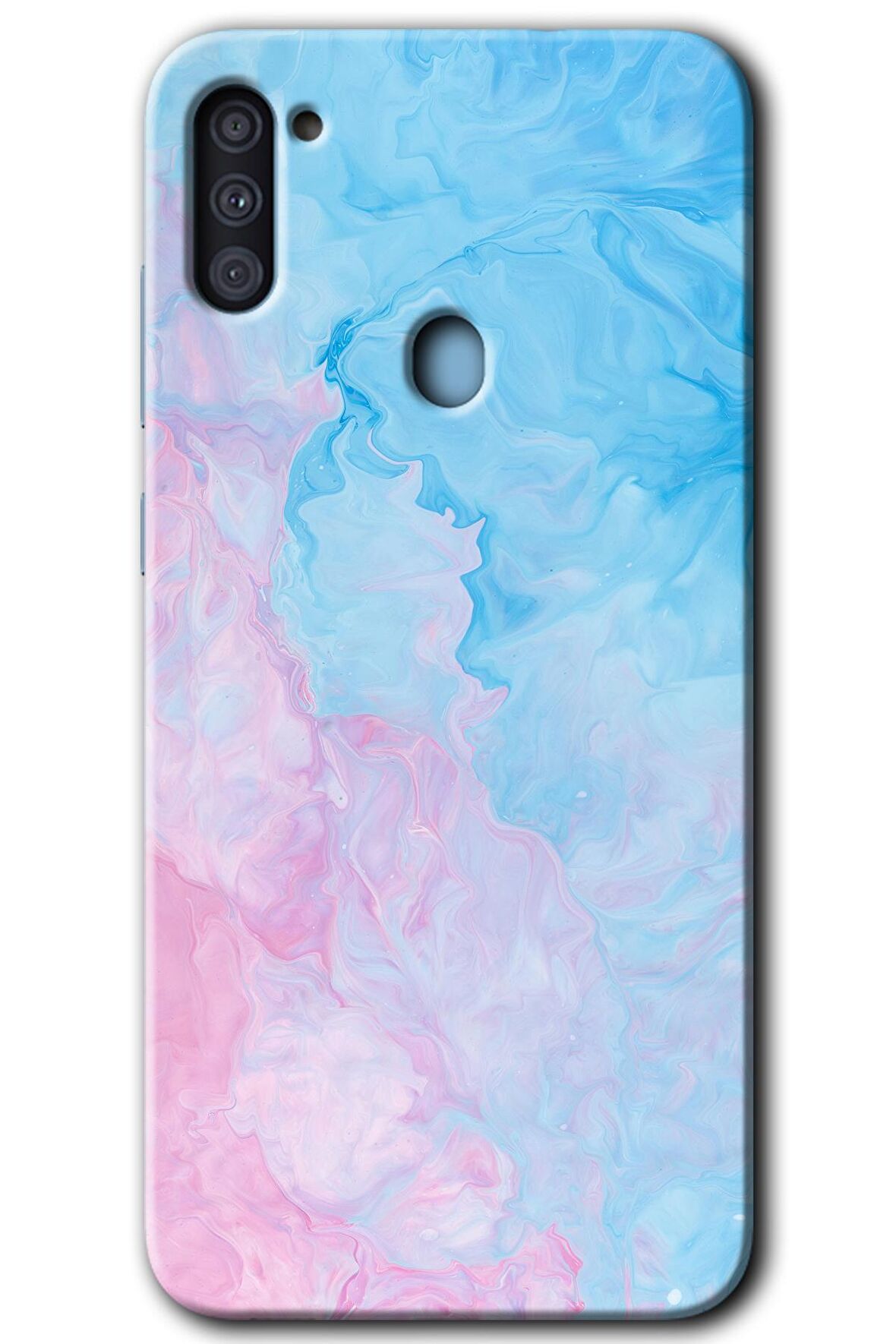 Galaxy A11 Kılıf HD Desen Baskılı Arka Kapak - Blue Art 
