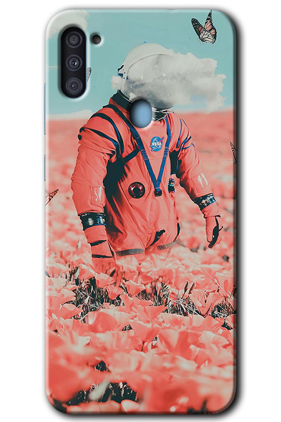 Galaxy A11 Kılıf HD Desen Baskılı Arka Kapak - Uzay Bahçesi 