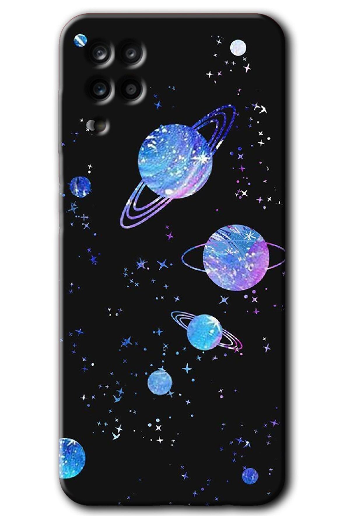 Galaxy A12 Kılıf HD Desen Baskılı Arka Kapak - Samanyolu Galaksi 