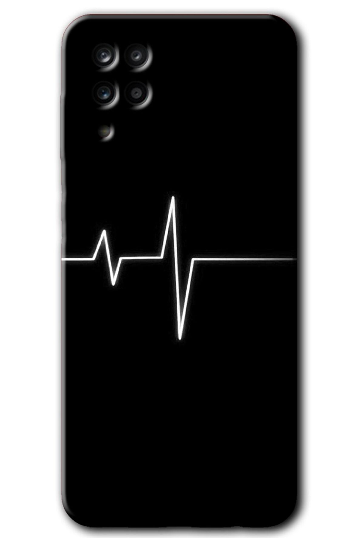Galaxy A12 Kılıf HD Desen Baskılı Arka Kapak - Heart Rytm 