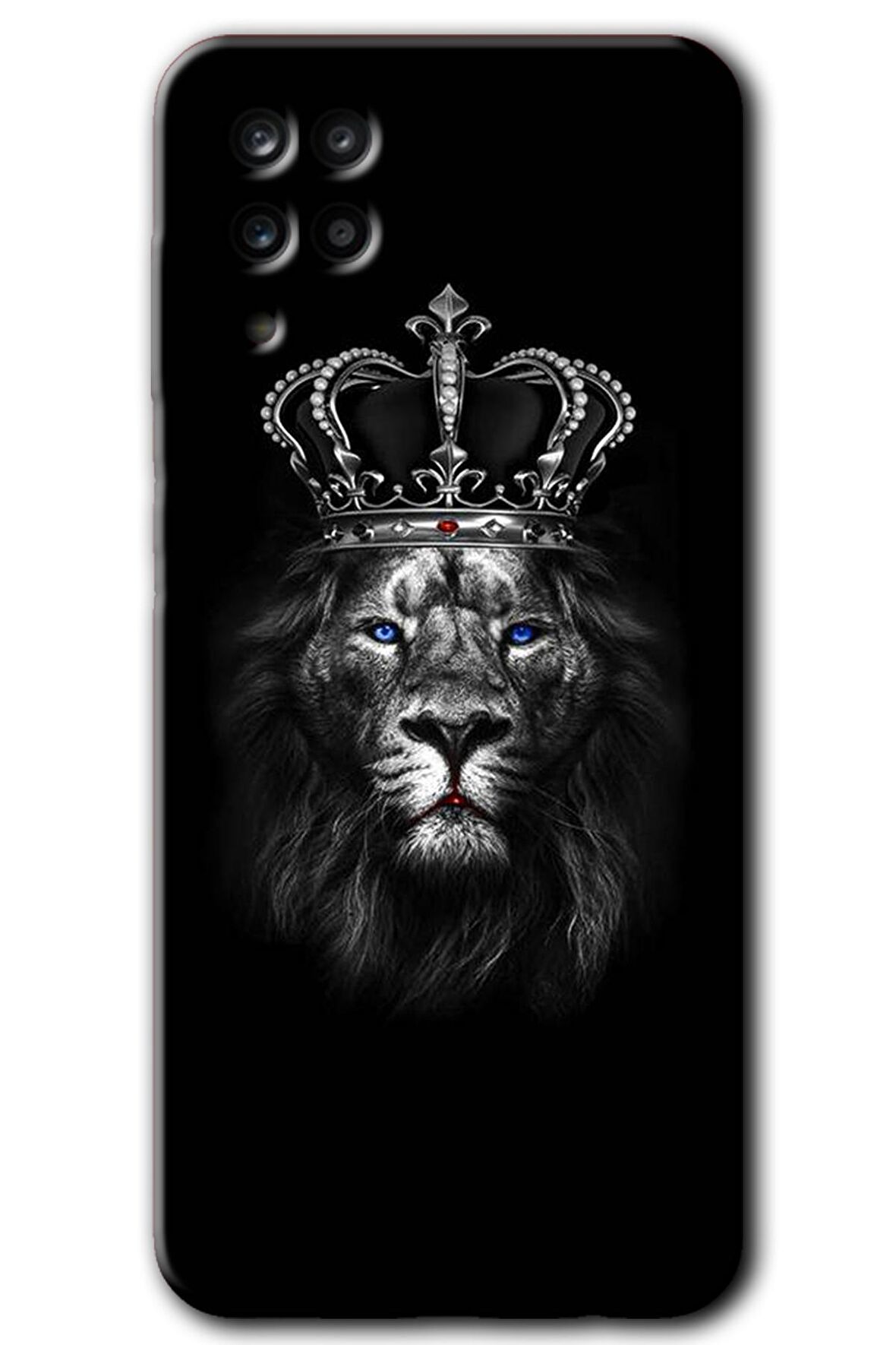 Galaxy A12 Kılıf HD Desen Baskılı Arka Kapak - King Lion 