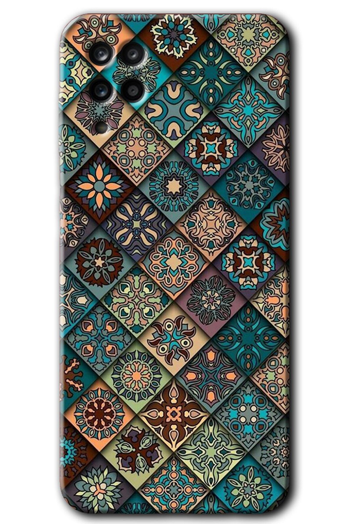 Galaxy A12 Kılıf HD Desen Baskılı Arka Kapak - Mandala Desen 
