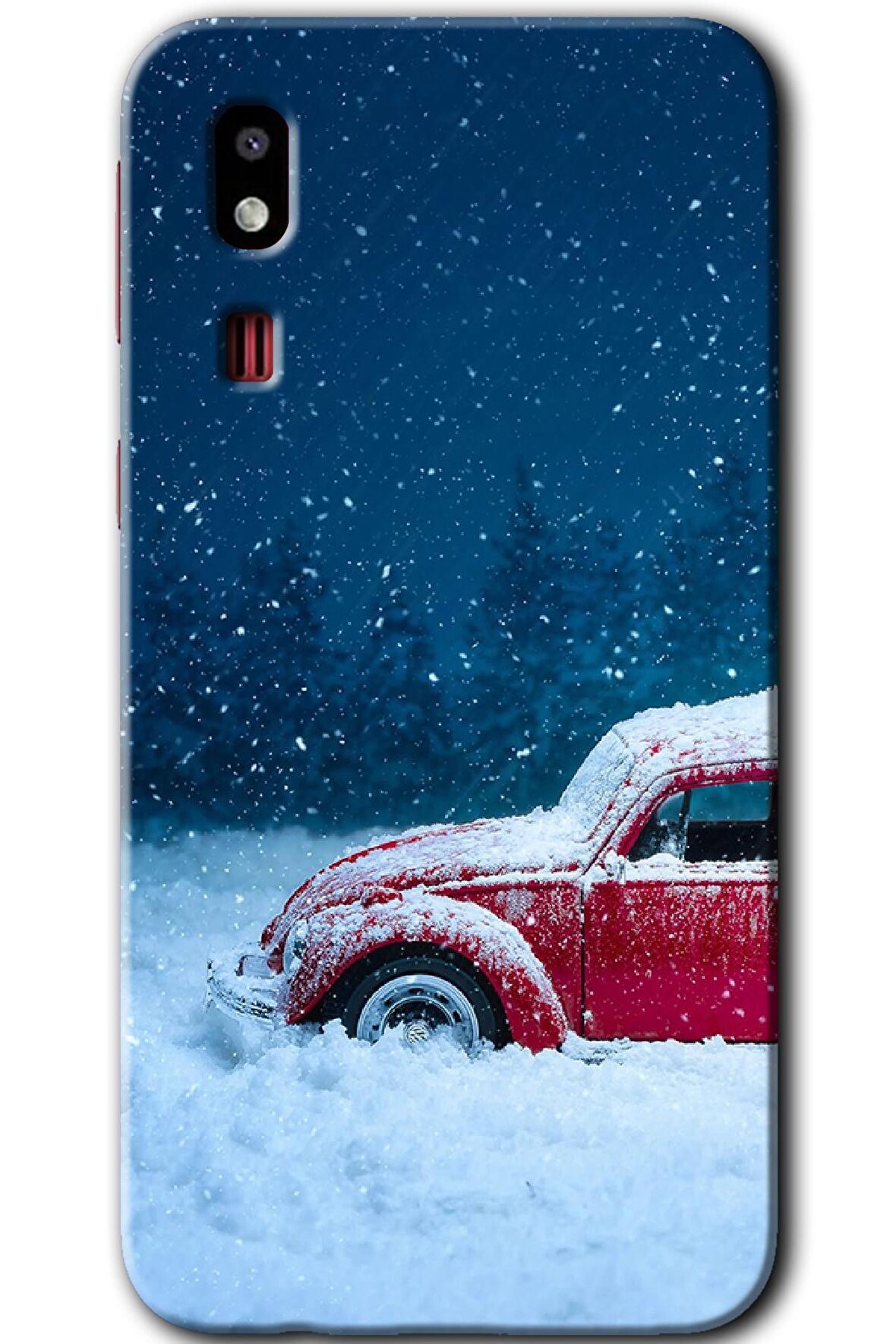 Galaxy A2 Core Kılıf HD Desen Baskılı Arka Kapak - Karlı Vosvos 