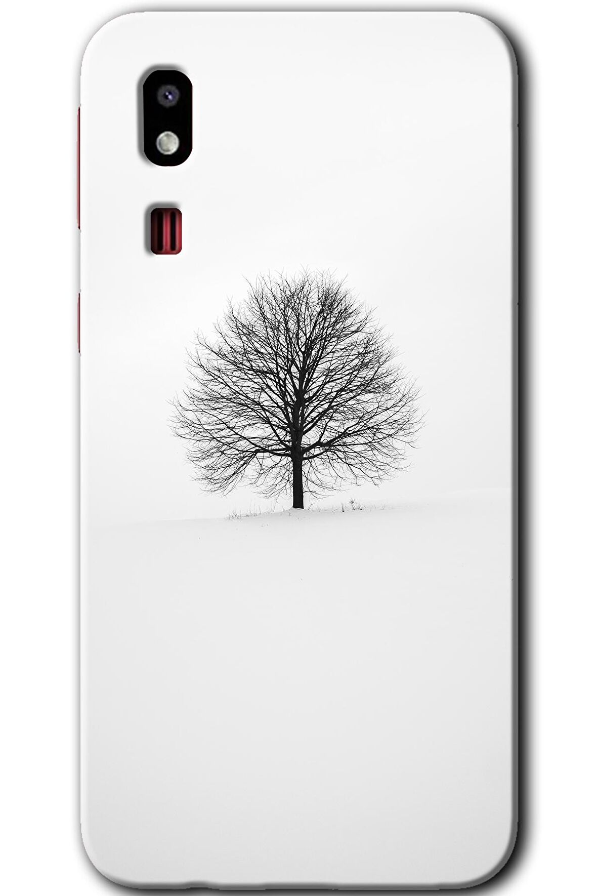 Galaxy A2 Core Kılıf HD Desen Baskılı Arka Kapak - Alone Tree 
