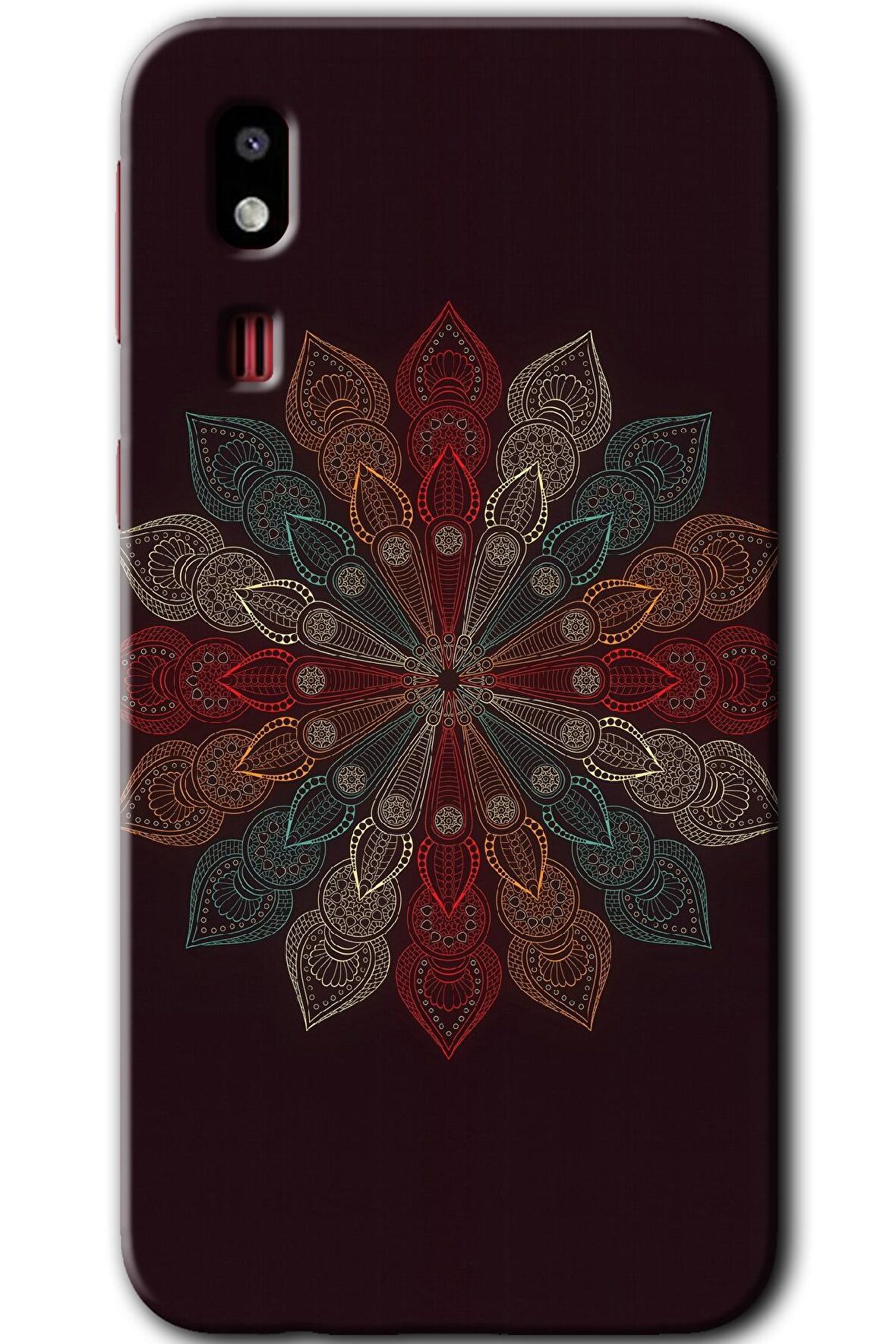 Galaxy A2 Core Kılıf HD Desen Baskılı Arka Kapak - Mandala Flower Wal 