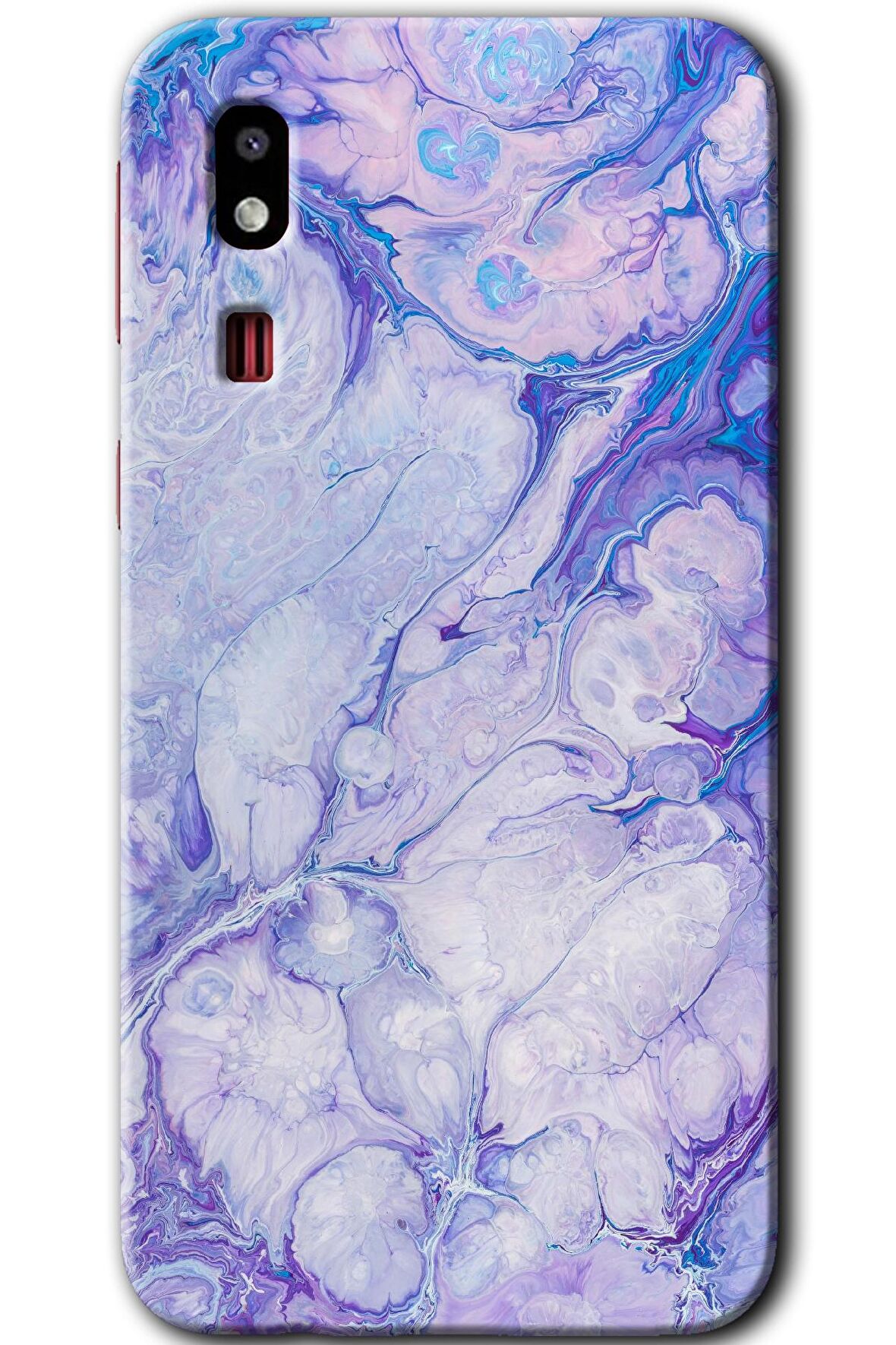 Galaxy A2 Core Kılıf HD Desen Baskılı Arka Kapak - Spots Lilac 