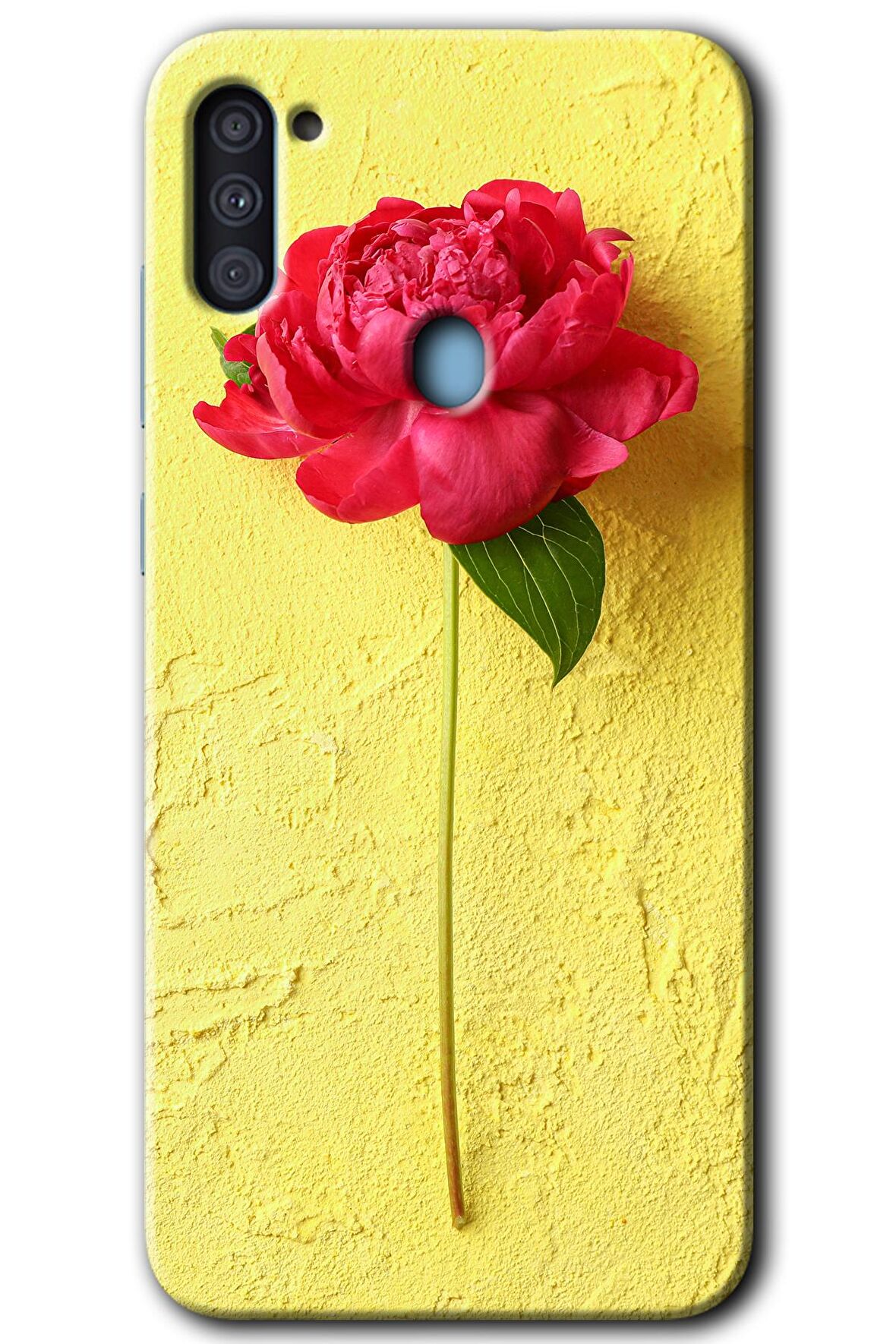 Galaxy M11 Kılıf HD Desen Baskılı Arka Kapak - Kırmızı Gül 