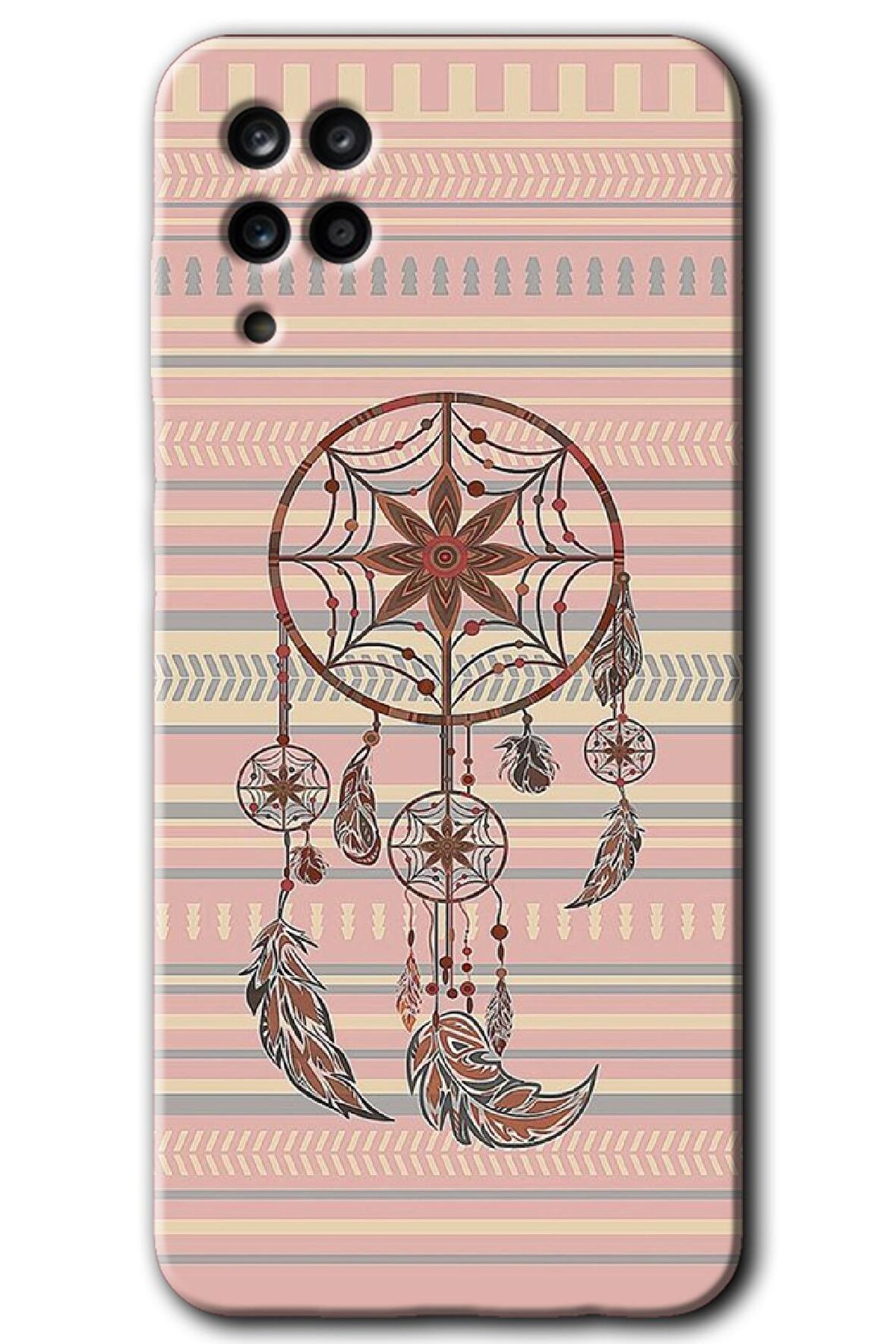 Galaxy M12 Kılıf HD Desen Baskılı Arka Kapak - Mandala Retro 