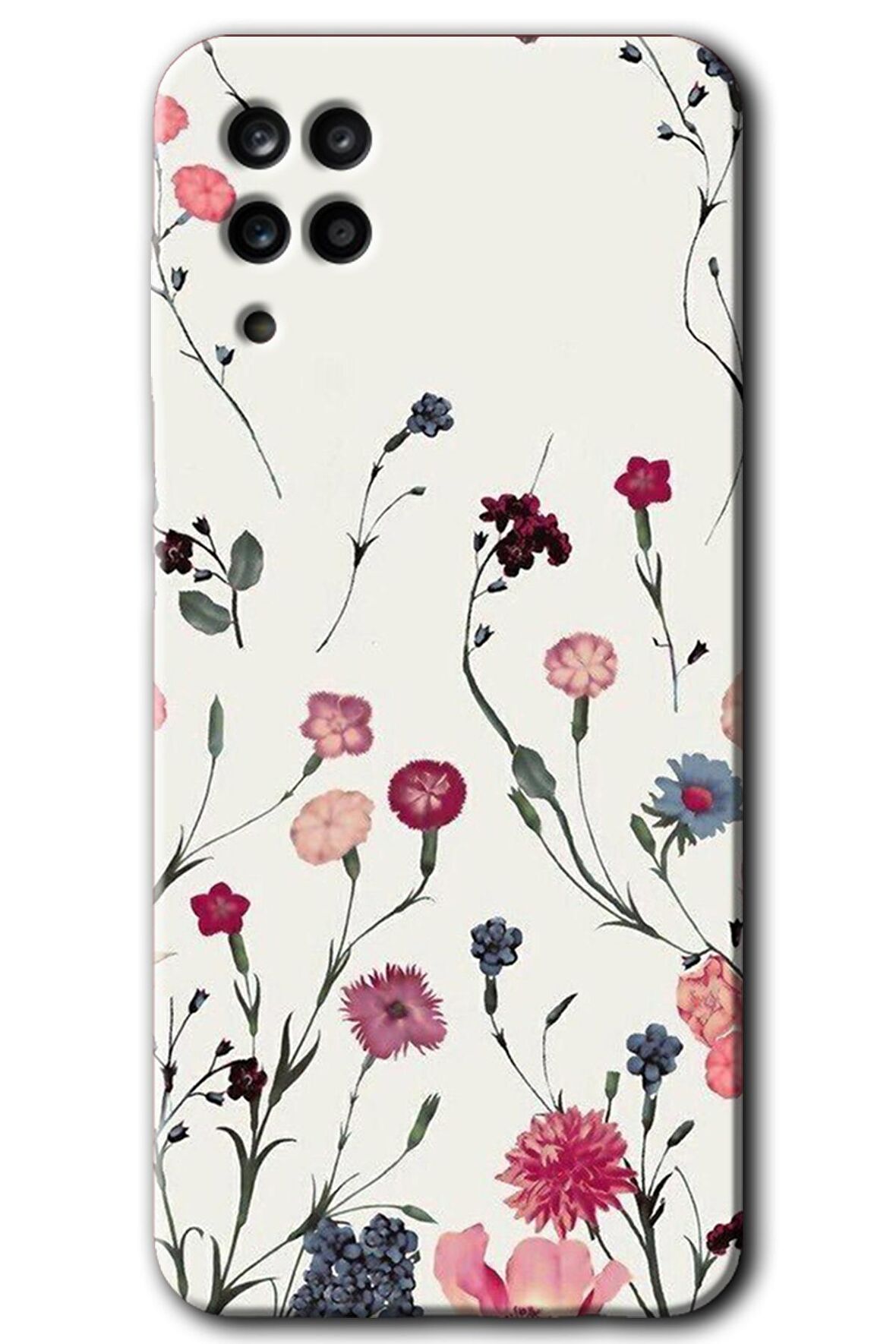 Galaxy M12 Kılıf HD Desen Baskılı Arka Kapak - Mat Çiçek 