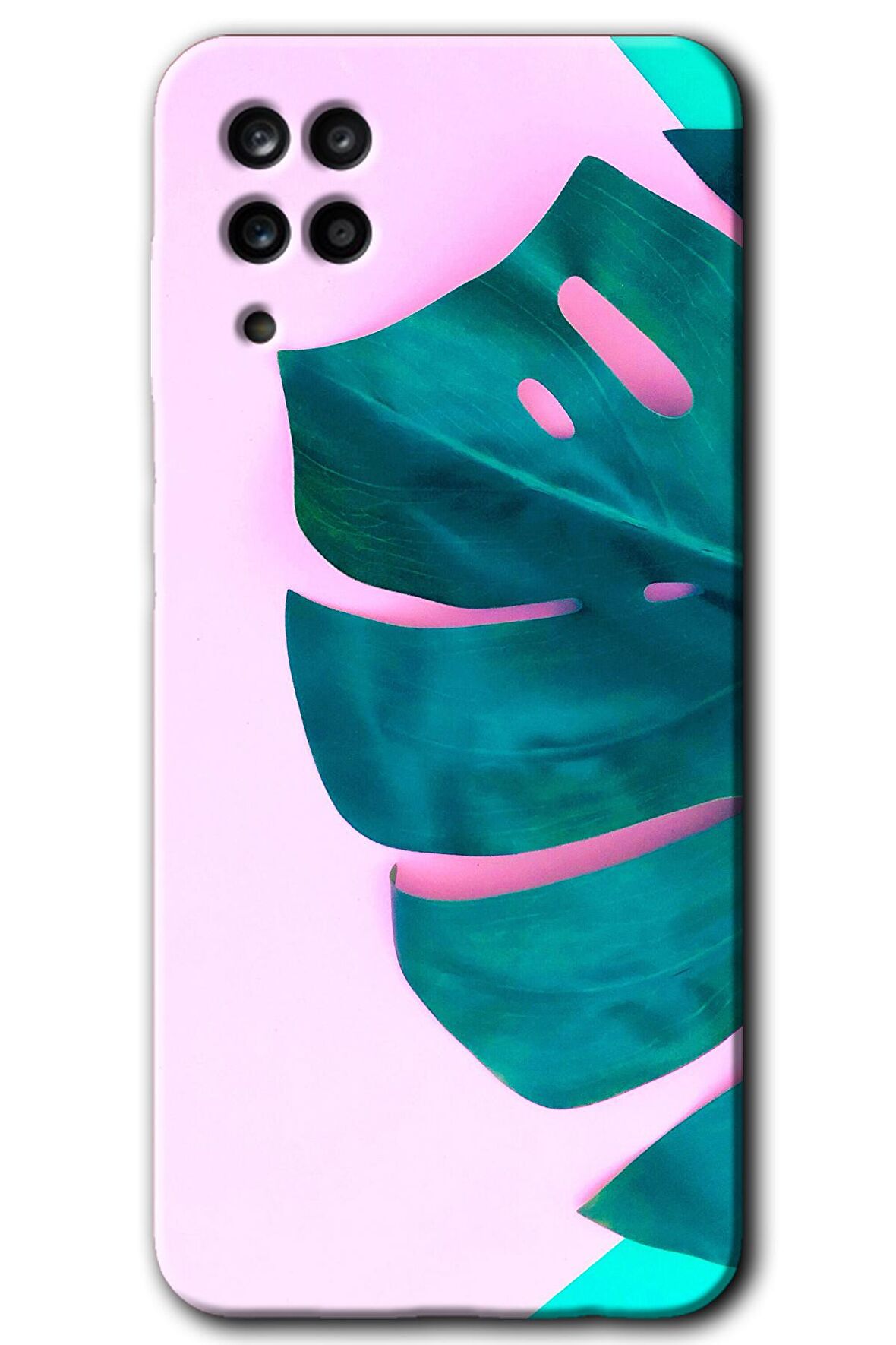 Galaxy M12 Kılıf HD Desen Baskılı Arka Kapak - 3D Yaprak 