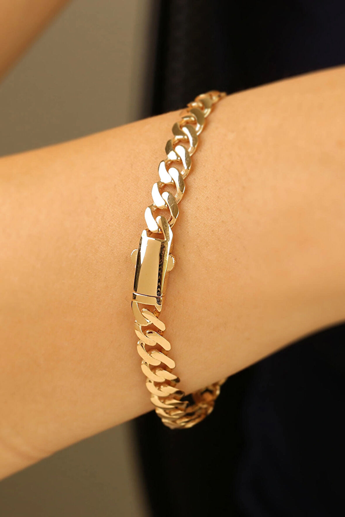 7 mm Taşsız Gurmet Altın Bileklik