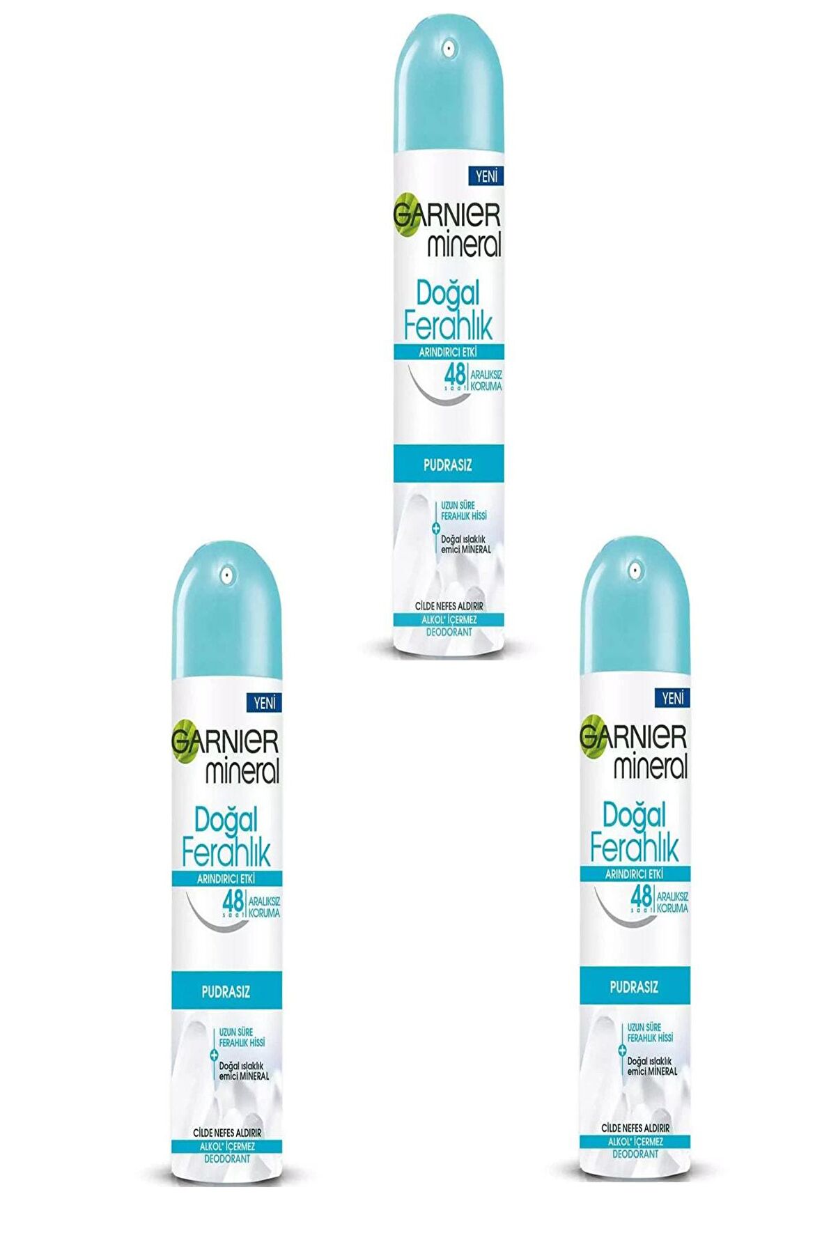 Garnier Doğal Ferahlık Antiperspirant Ter Önleyici Leke Yapmayan Kadın Sprey Deodorant 150 ml x 3