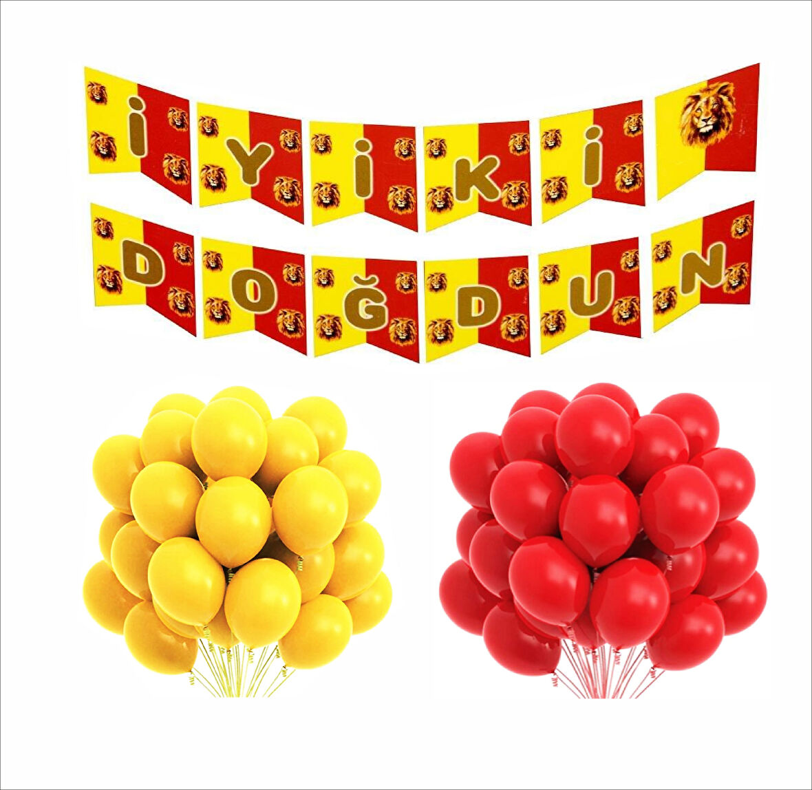 Taraftar Sarı Kırmızı 20 Balon+Banner