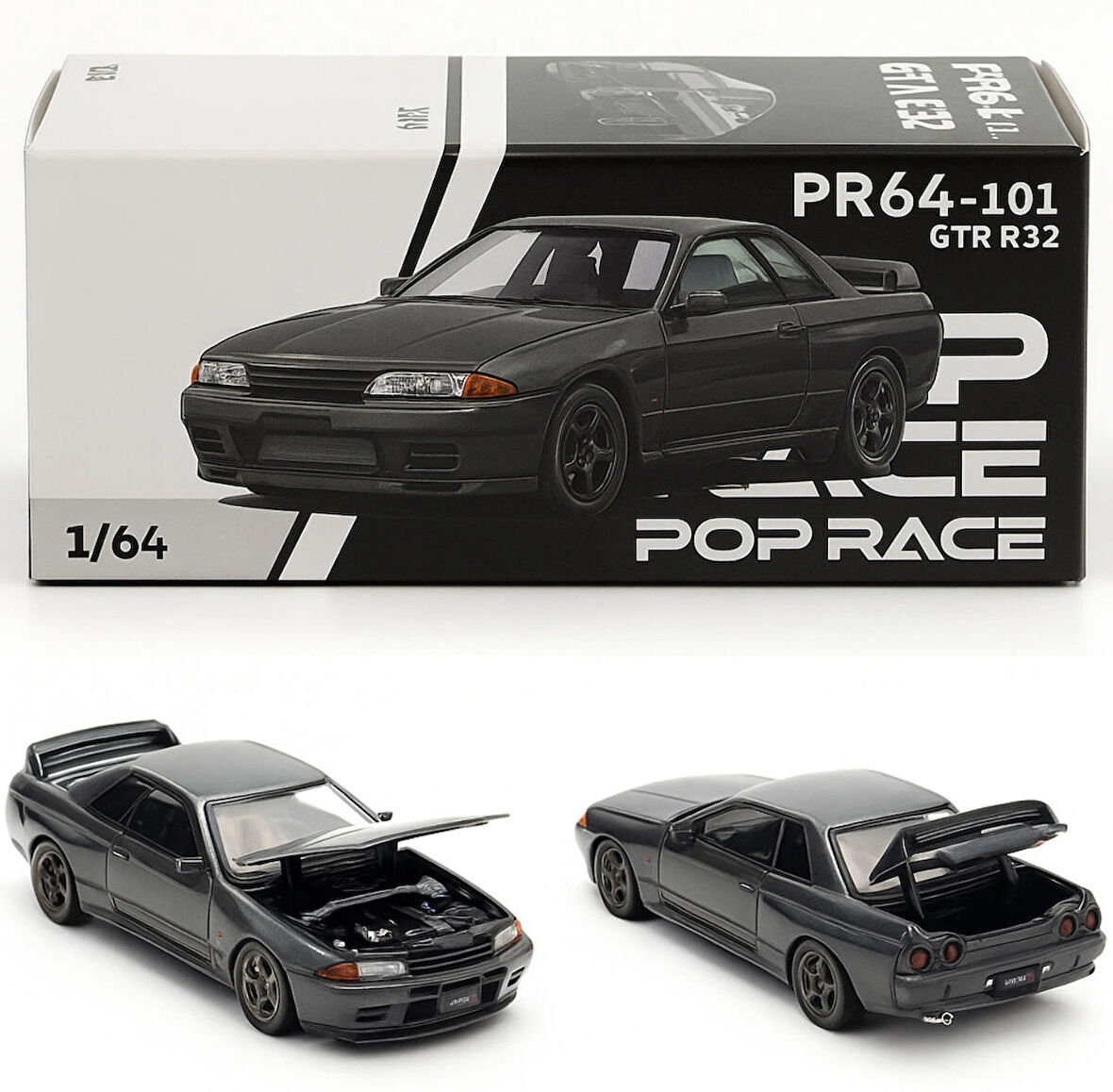 POP RACE 1:64 Nissan Skyline GTR R32 - Diecast Model Araba