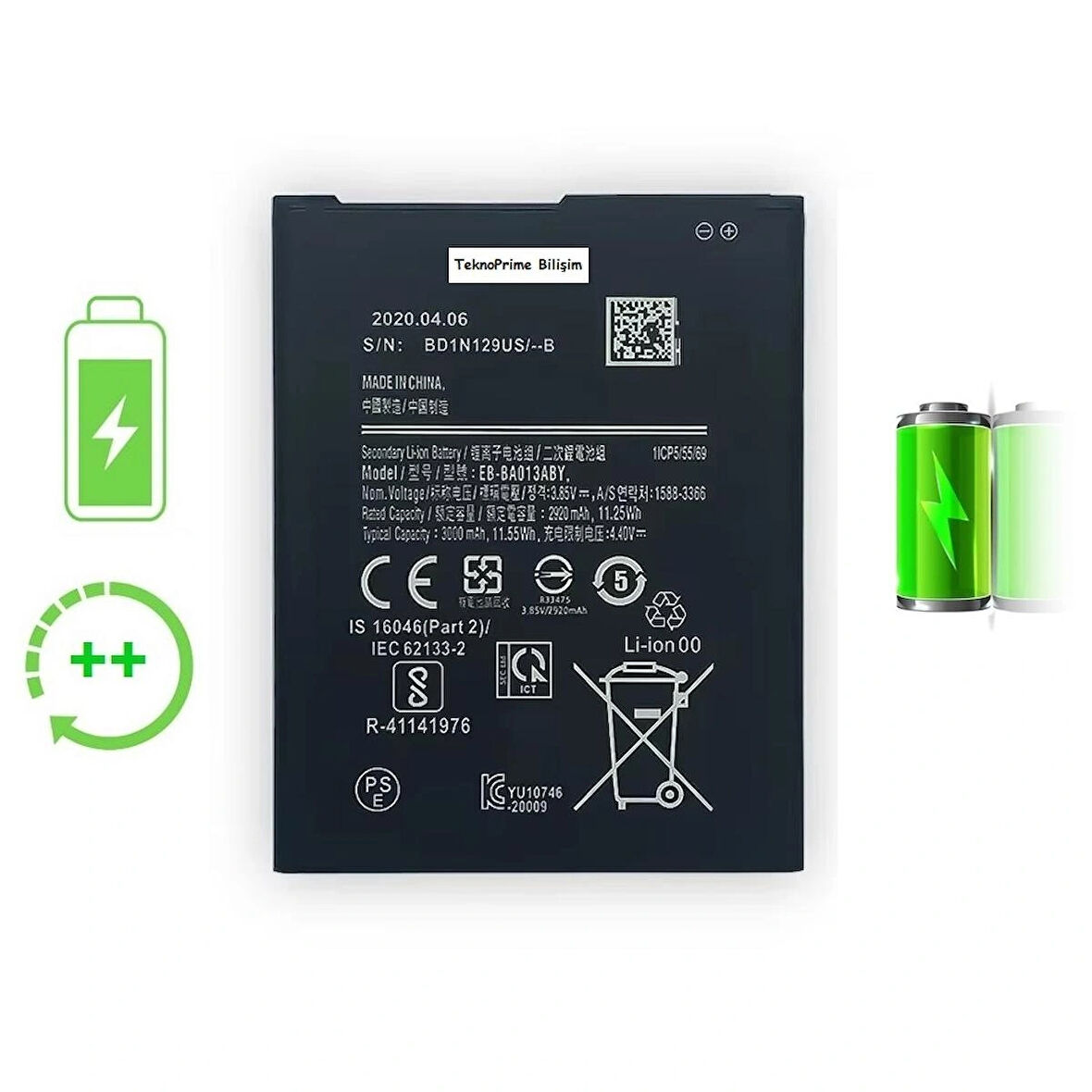  Samsung Galaxy A01 Core A013 ile Uyumlu Güclendirilmis İthal Pil Batarya