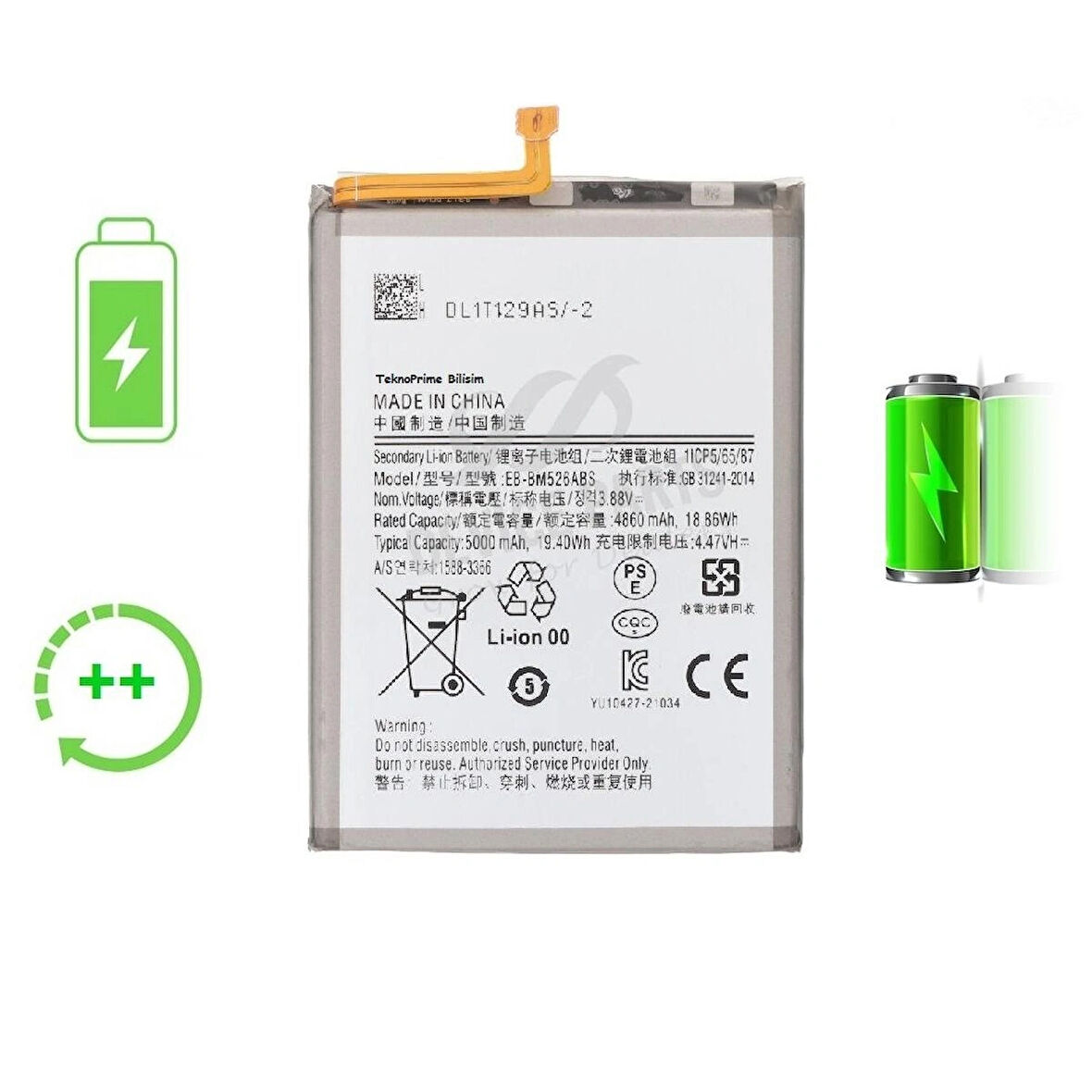  Samsung Galaxy M23 M236 ile Uyumlu Güclendirilmis İthal Pil Batarya