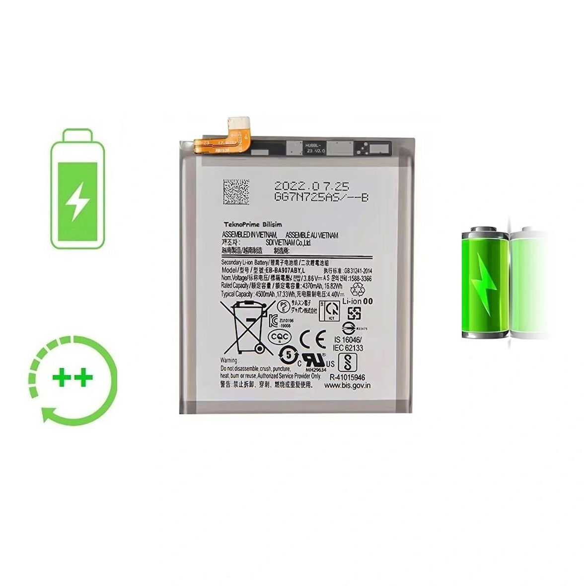  Samsung Galaxy S10 Lite G970F ile Uyumlu Güclendirilmis İthal Pil Batarya