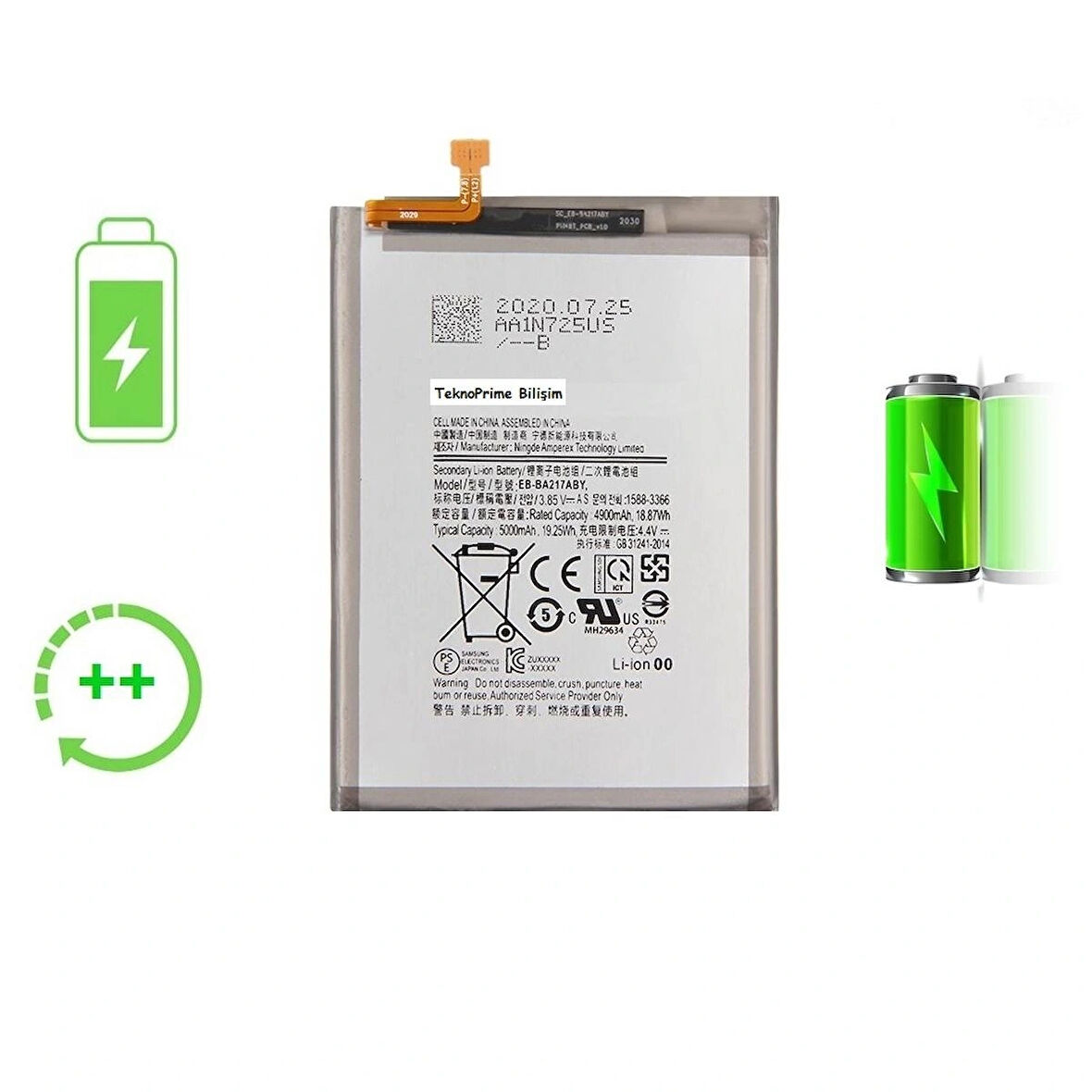  Samsung Galaxy A13 A135 ile Uyumlu Güclendirilmis İthal Pil Batarya