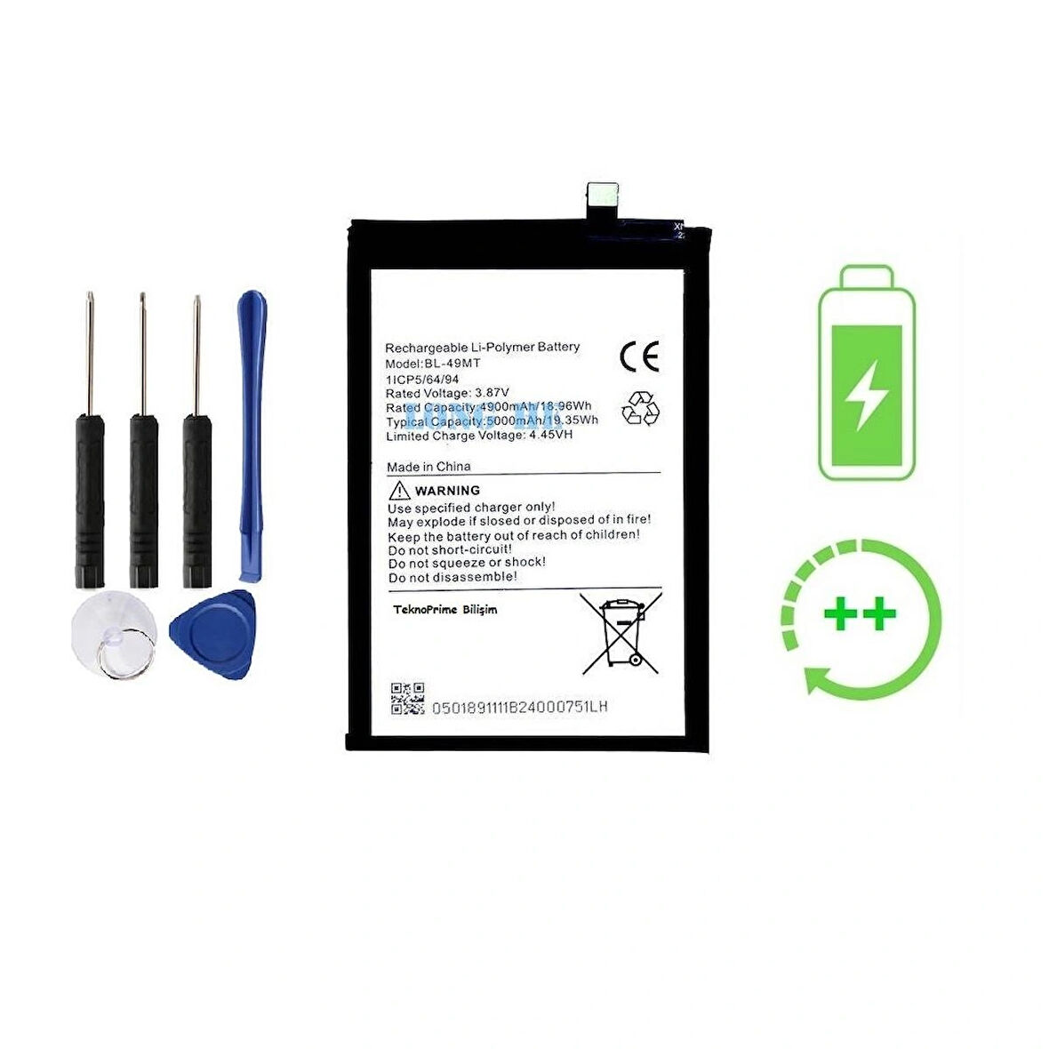  Tecno Spark 10C ile Uyumlu  Güclendirilmis İthal Pil Batarya BL-49ST