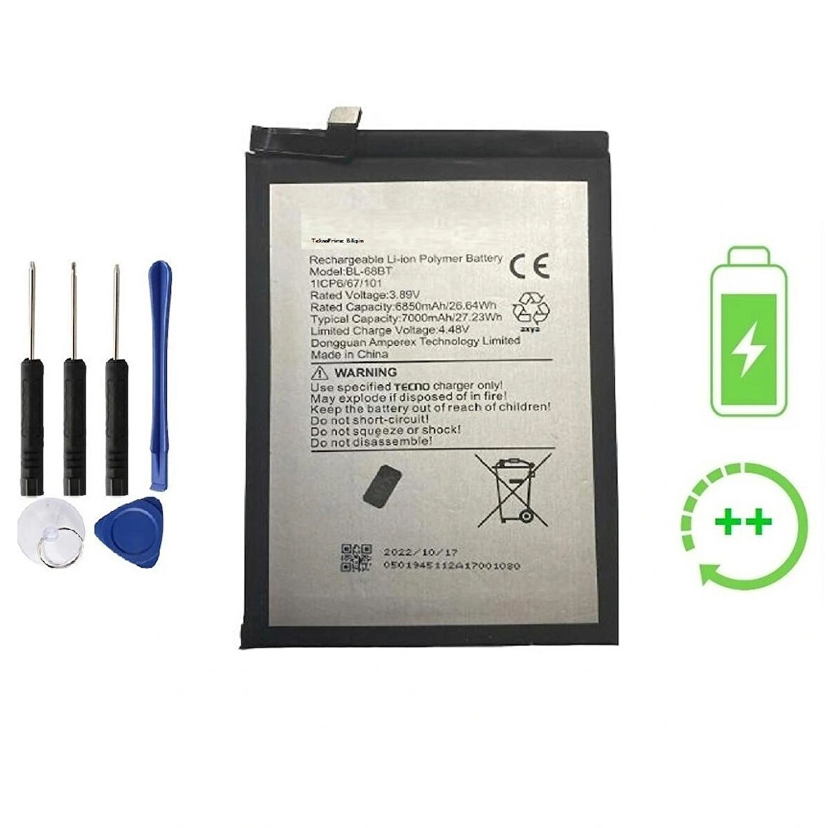  Tecno Pova Neo 2 ile Uyumlu  Güclendirilmis İthal Pil Batarya  BL-66BT