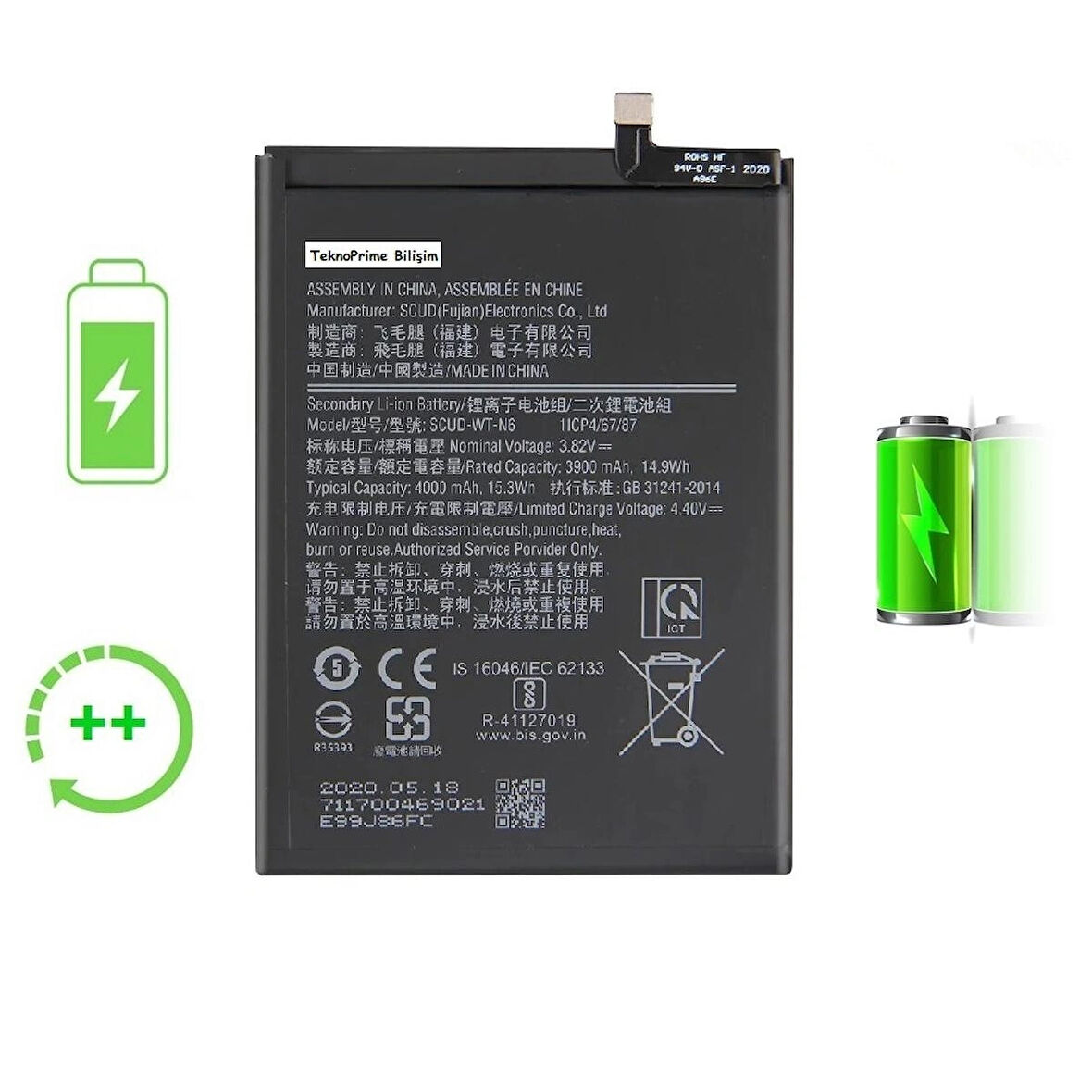  Samsung Galaxy A20S A207 ile Uyumlu Güclendirilmis İthal Pil Batarya