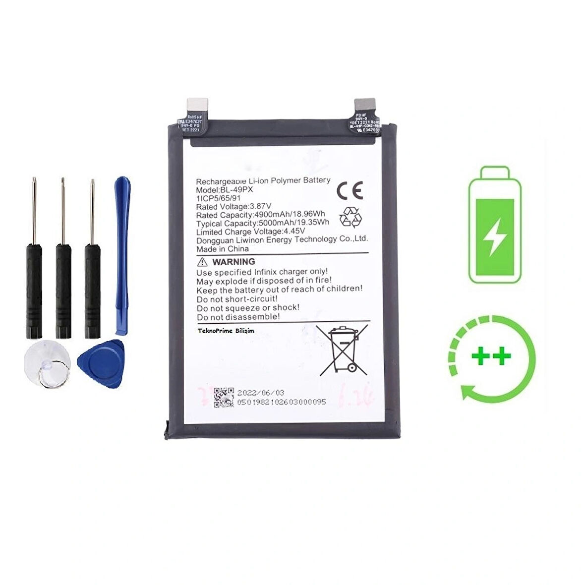 İnfinix GT10 Pro İle Uyumlu  Güclendirilmis İthal Pil Batarya BL-49PX