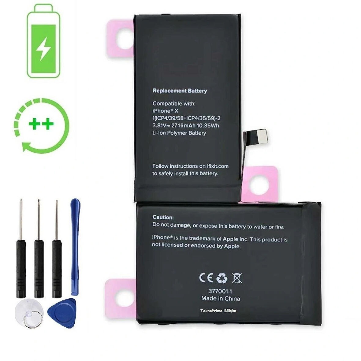 İphone X İle Uyumlu Güclendirilmis İthal Pil Batarya