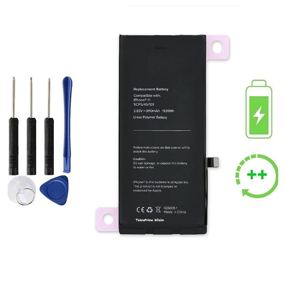 İphone 11 İle Uyumlu Güclendirilmis İthal Pil Batarya