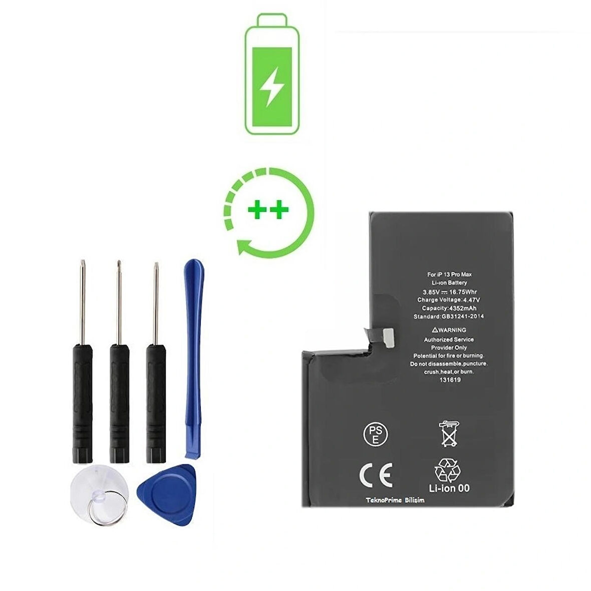 İphone 13 Pro Max İle Uyumlu Güclendirilmis İthal Pil Batarya