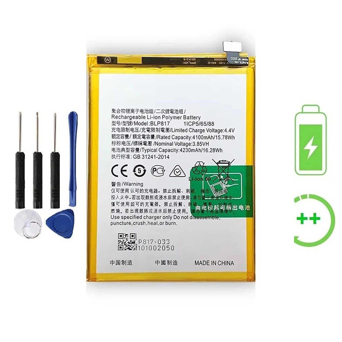 Oppo A15 İle Uyumlu  Güclendirilmis İthal Pil Batarya BLP817